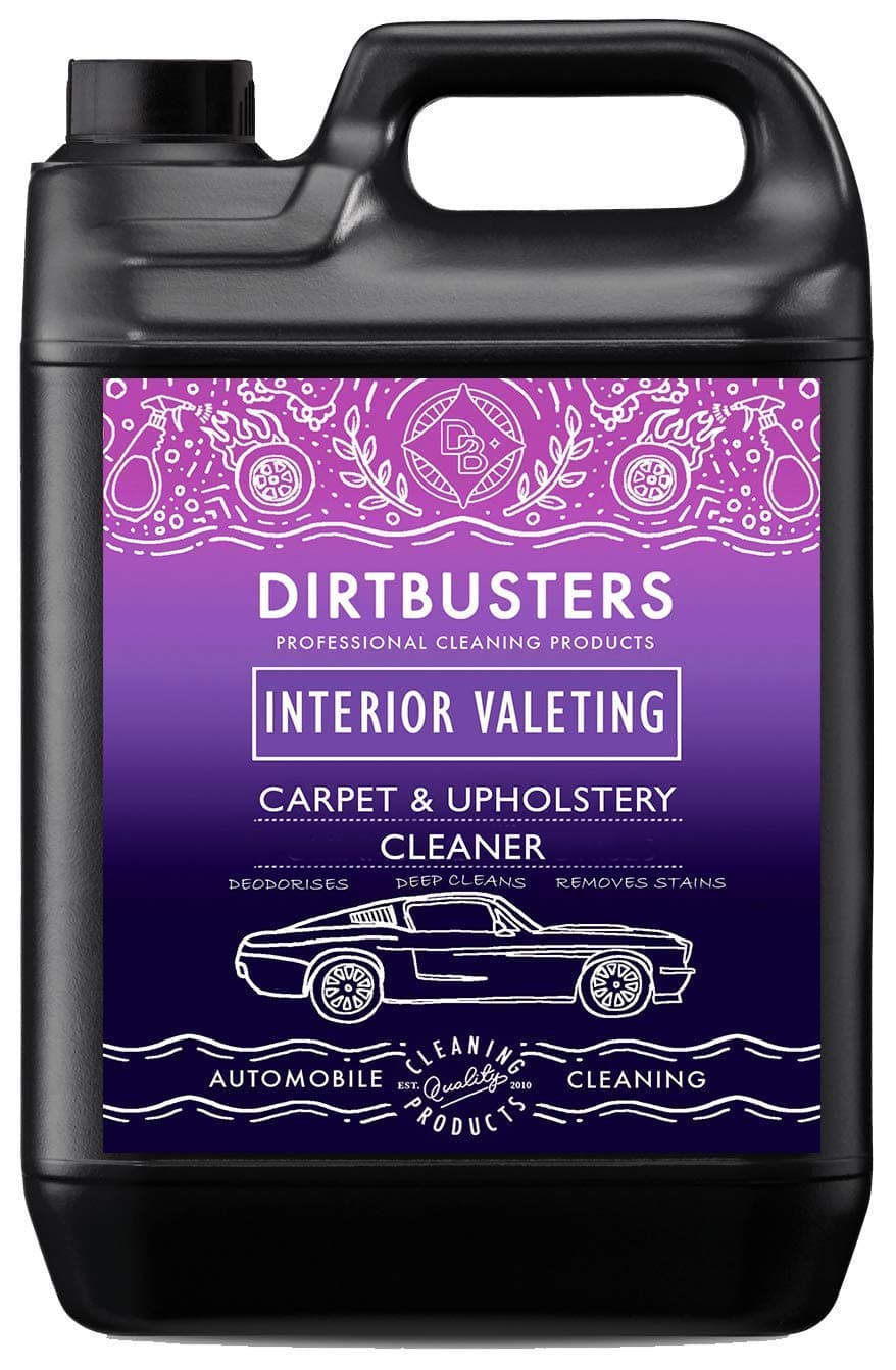 Dirtbusters Car Upholstery Carpet Cleaner Shampoo Solution (5L) For Interior Valeting, Clean, Remove Stain & Deodorise With Reactivating Odour Treatment