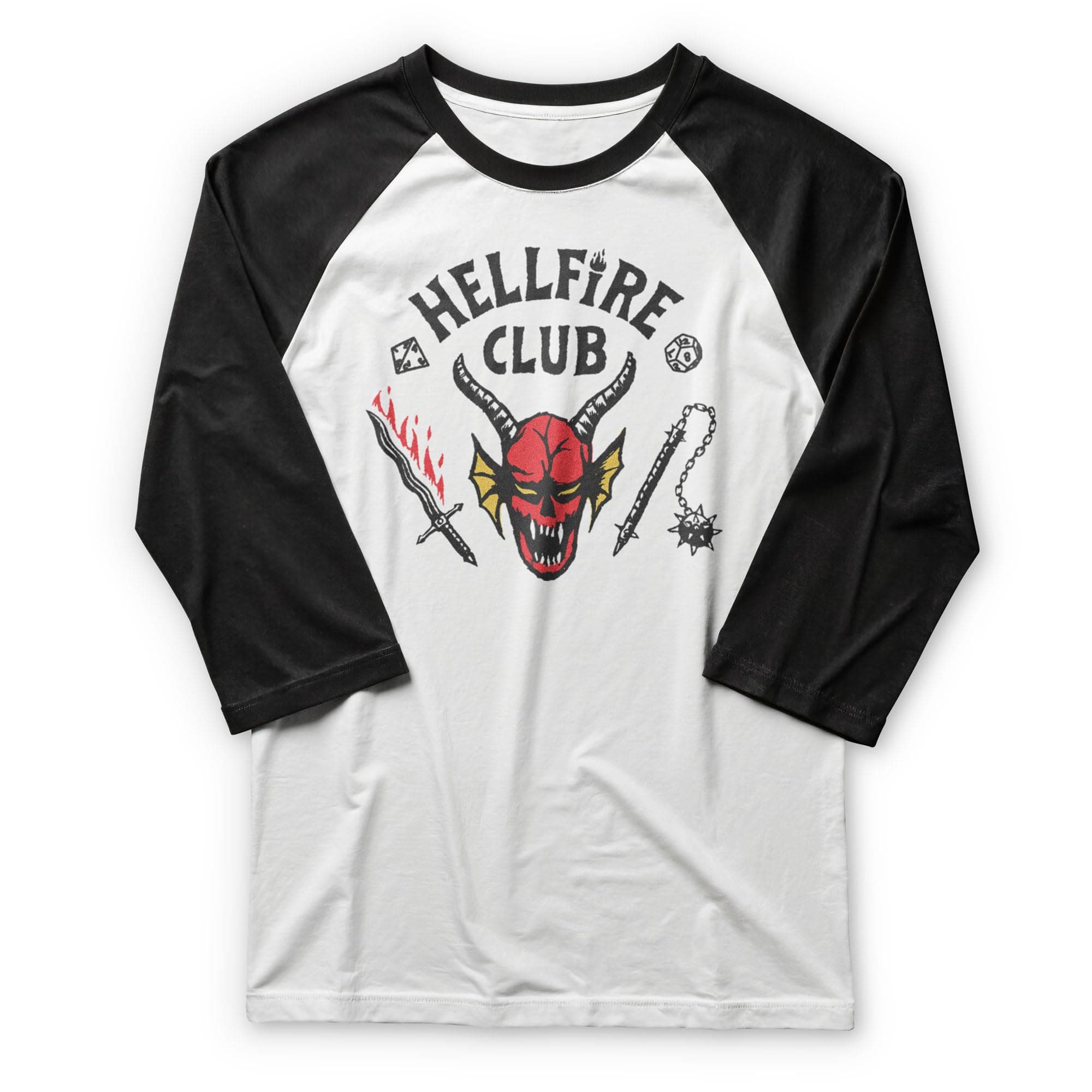 mens Hellfire Club 3/4 Sleeve Raglan Tee T-Shirt (pack of 1)