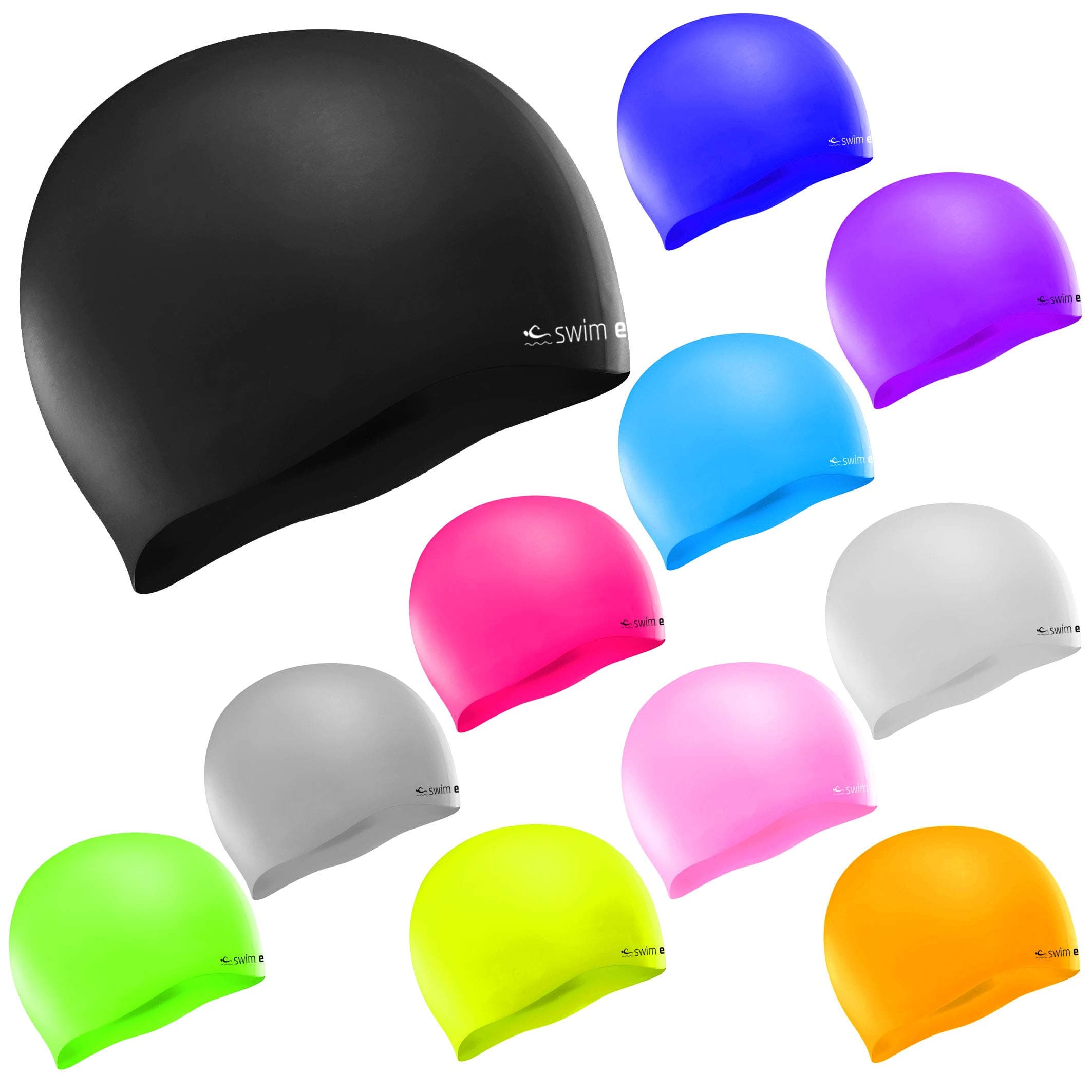 SWIM ELITE Silicone Swimming Cap Anti-Slip Waterproof Bathing Cap for Men, Women, Children