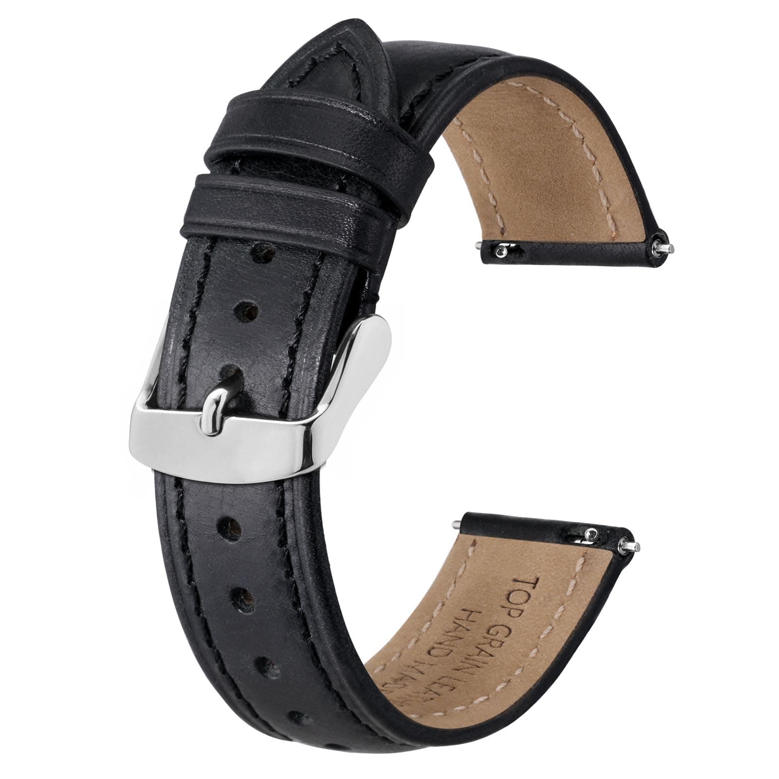 Retro Leather Watch Straps for Men, Oil Waxed Calfskin Replacement Band, Quick Release, Band Width 18mm 19mm 20mm 22mm