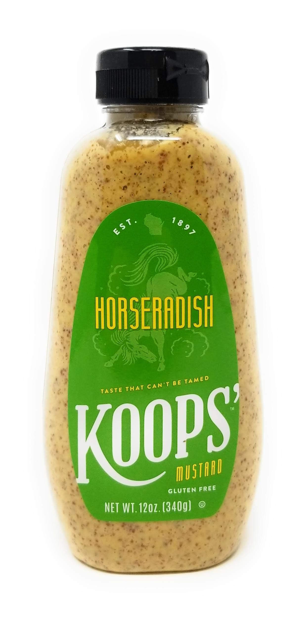 KOOPS' Mustard Squeeze Horseradish Gluten Free 12 Ounce (3 Pack)