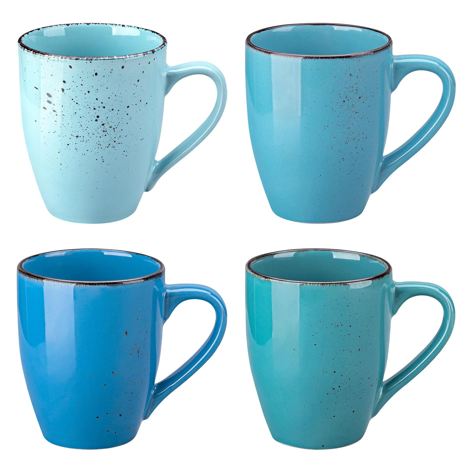 vancasso Navia Oceano Set of 4 Ceramic Coffee and Tea Mugs, Multi-Colour, Ideal for Coffee/Tea/Hot Chocolate/Water/Beverage (350ml)