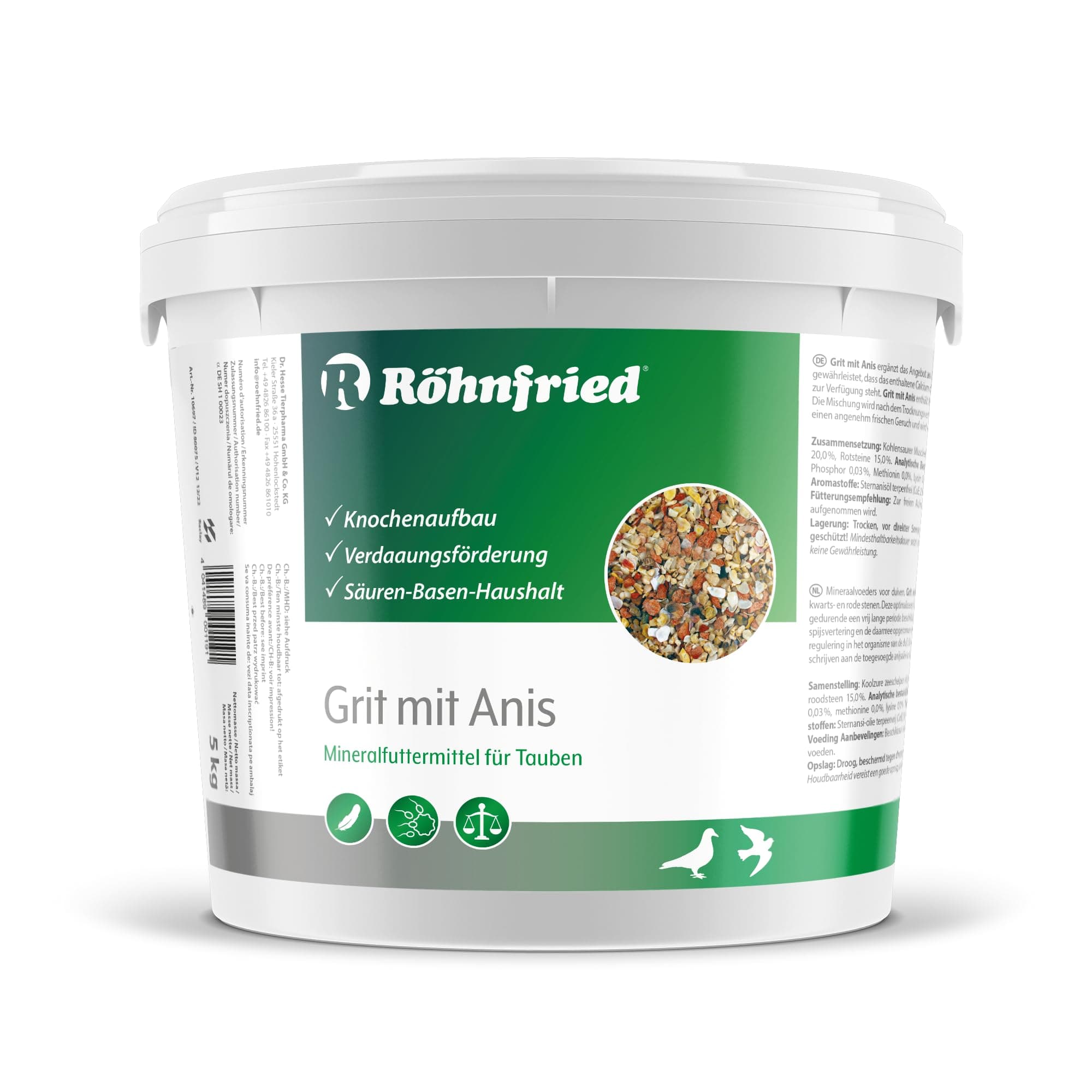 Röhn Fried Pigeon Grit With Anise – Optimum Minerals Boyfriend For Pigeons, 5 kg