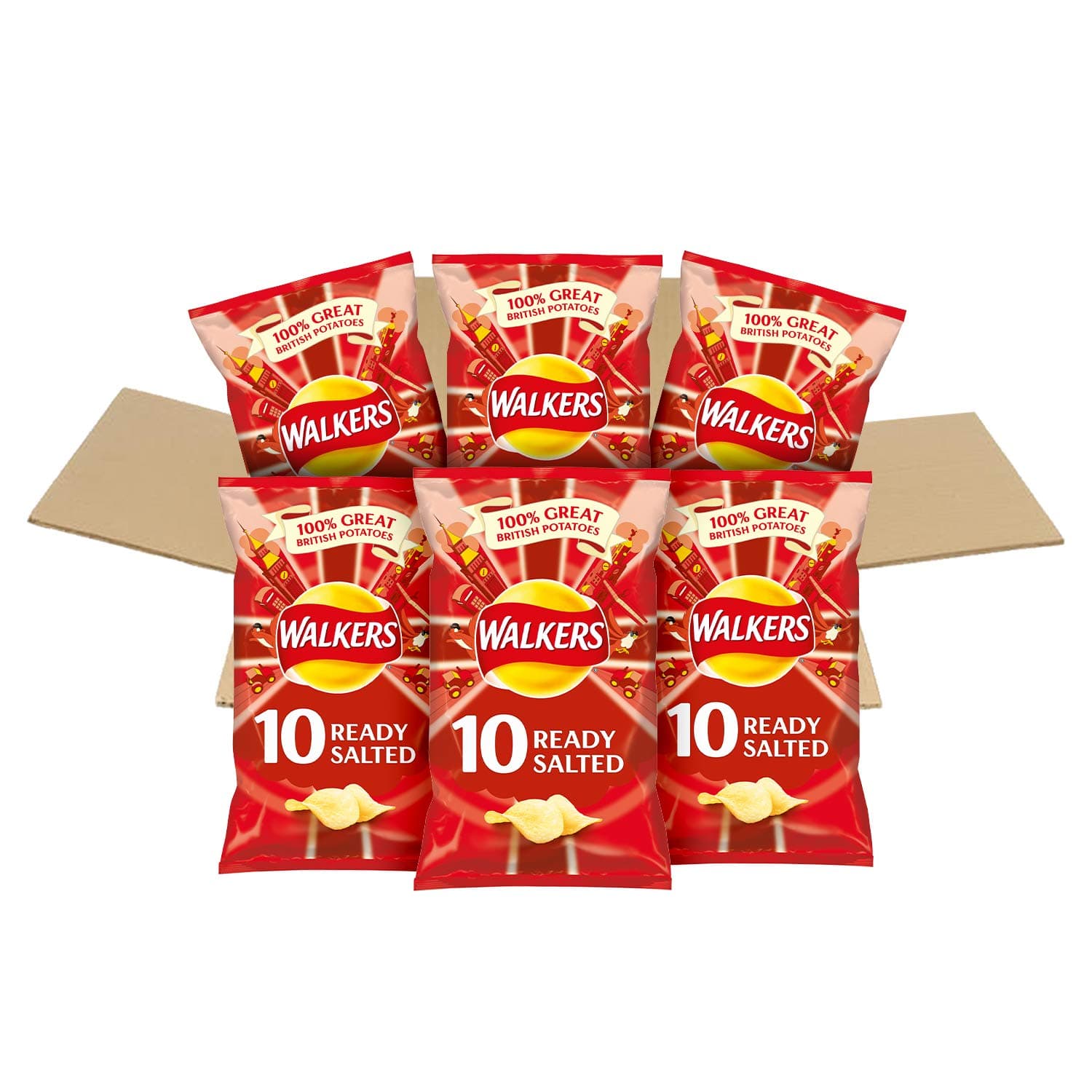 Walkers Ready Salted Multipack Crisps Box 60 Single Bags, 1.72 kg