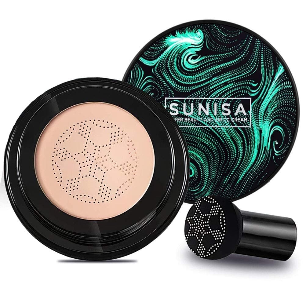 firstfly (Nature Color) - Mushroom Air Cushion BB Cream Moisturising Concealer Foundation Makeup Base Primer CC Cream (Nature Colour)