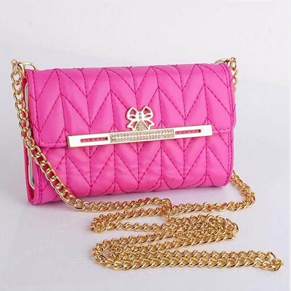 Kate Sister : Shouldbag Wallet Card Case Clutch Cover for Iphone 5 and 5s -Pink