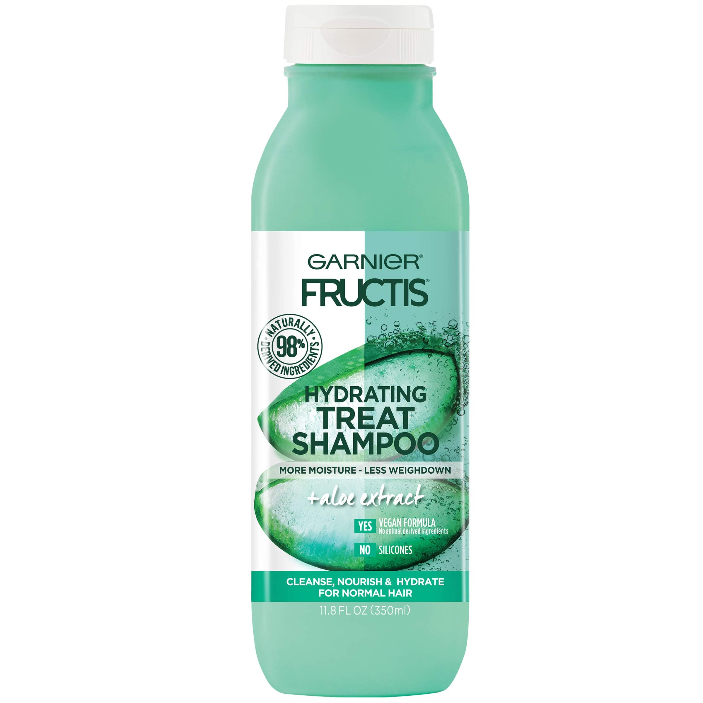 Fructis Hydrating Treat Shampoo, 98 Percent Naturally Derived Ingredients, Aloe, Nourish and Hydrate for Normal Hair, 11.8 fl. oz.