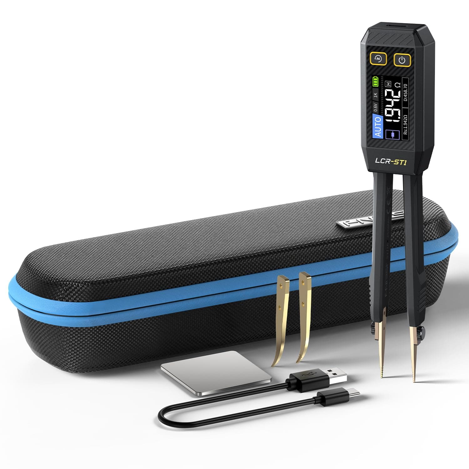 FNIRSI LCR-ST1 Mini Smart Tweezer LCR SMD ESR Tester Resistance Capacitance Inductance Continuity Diode Test Measurement Tools