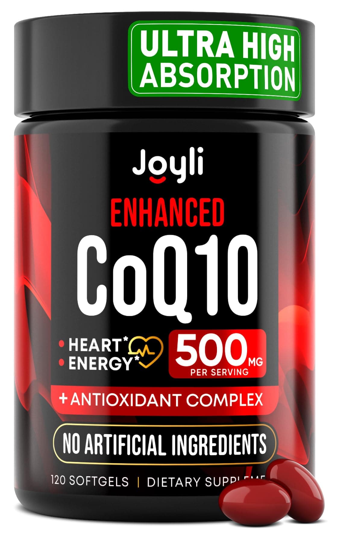 High Absorption CoQ10 500MG - Co Q 10 Supplement 120 Softgels for Heart Health&Energy Production - Enhanced CoQ10 Supplements with Coenzyme Q10 - Alternative to coq10 400mg softgels