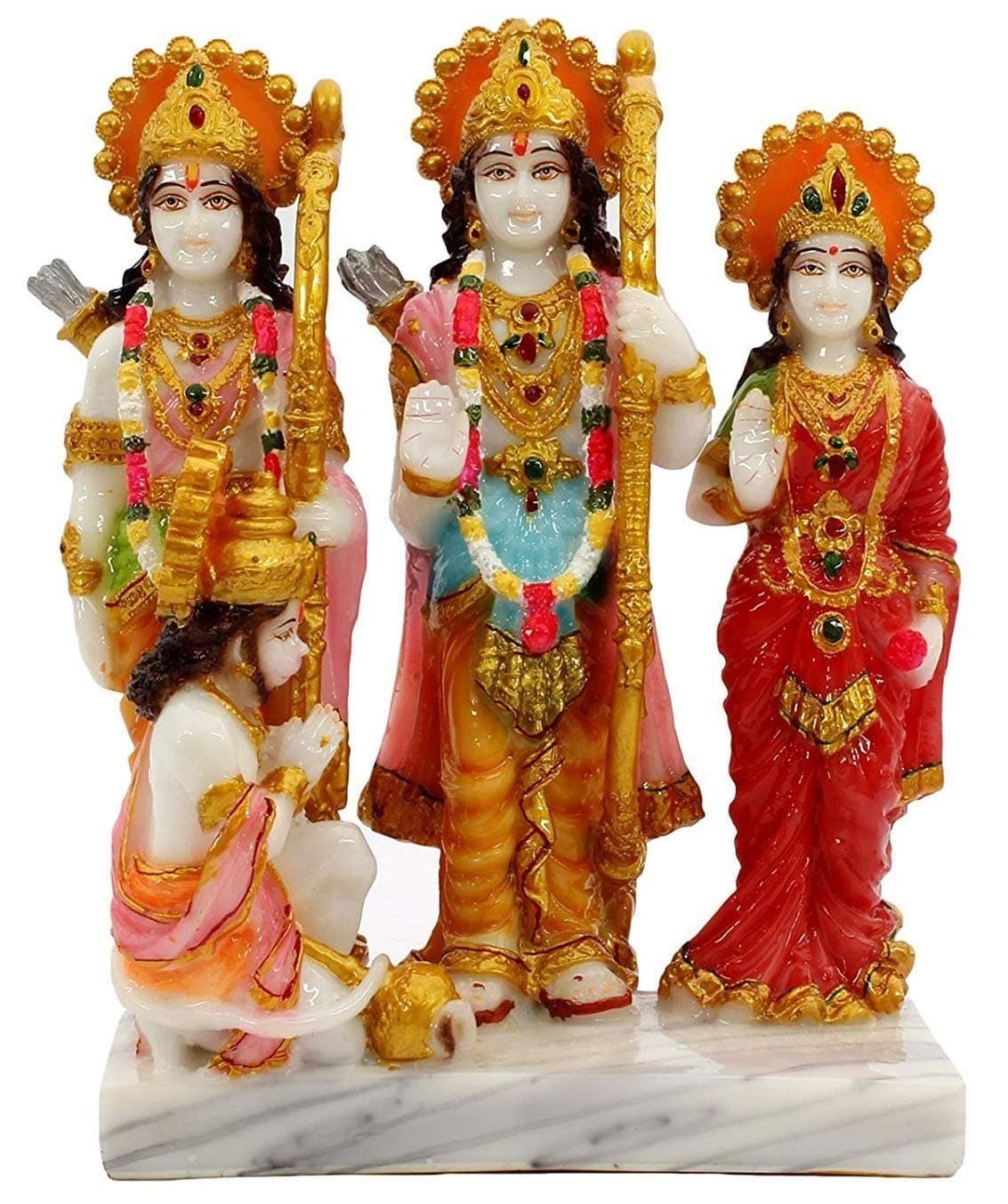 BS Handicrafts Washable Marble Look Ram Darbar Statue (5-6-inch, Brown)