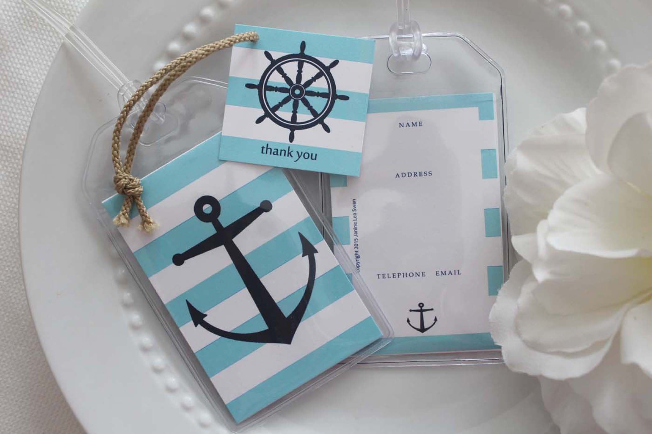 40 Nautical Luggage Tag Favors $1.25 ea.