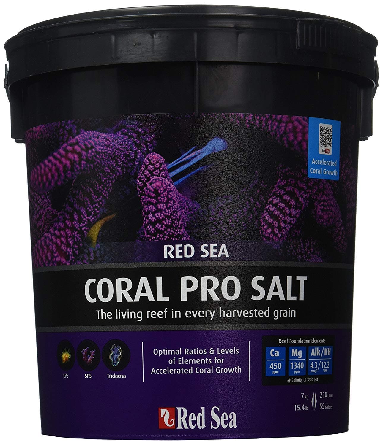Red Sea Coral Pro Marine Salt for Aquarium Small Bucket, Makes 55-Gallons