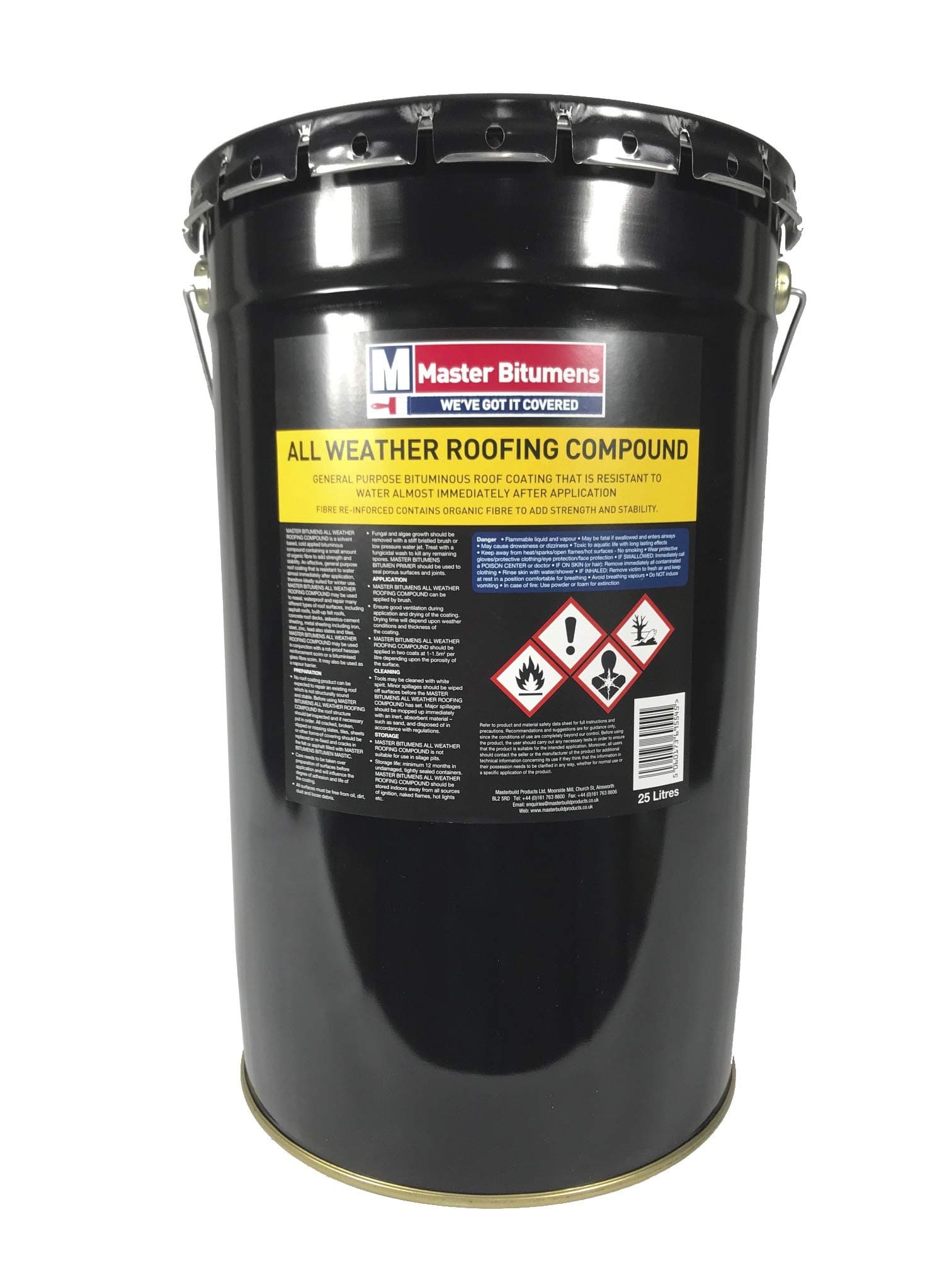 Bitumen All Weather Roofing Repair Compound Waterproof Roof Coating 25L