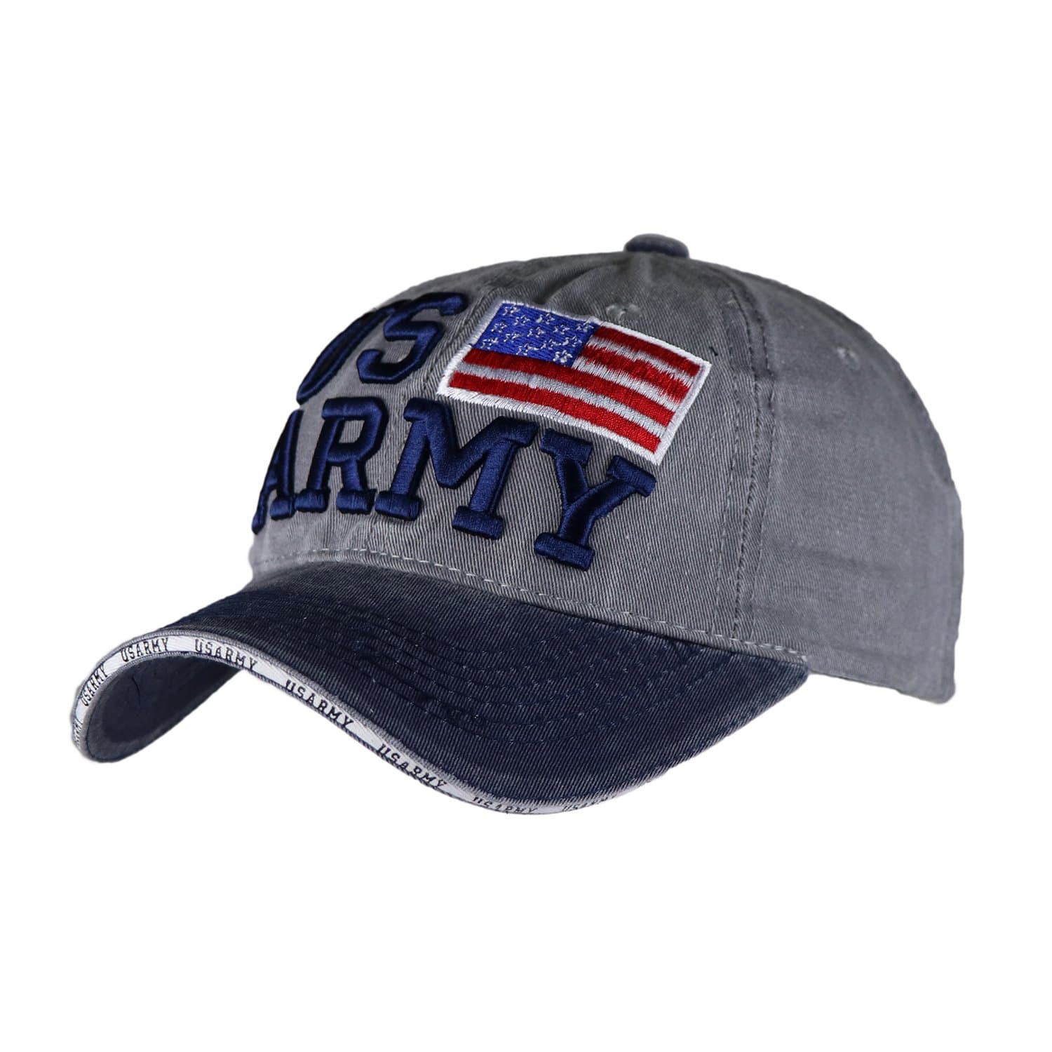 iSWEVENHip Hop 100% Cotton Cap for Men & Women (Unisex) Fashion Adjustable Strip Snapback Sportswear Hat (5008-US Army) Multicolour