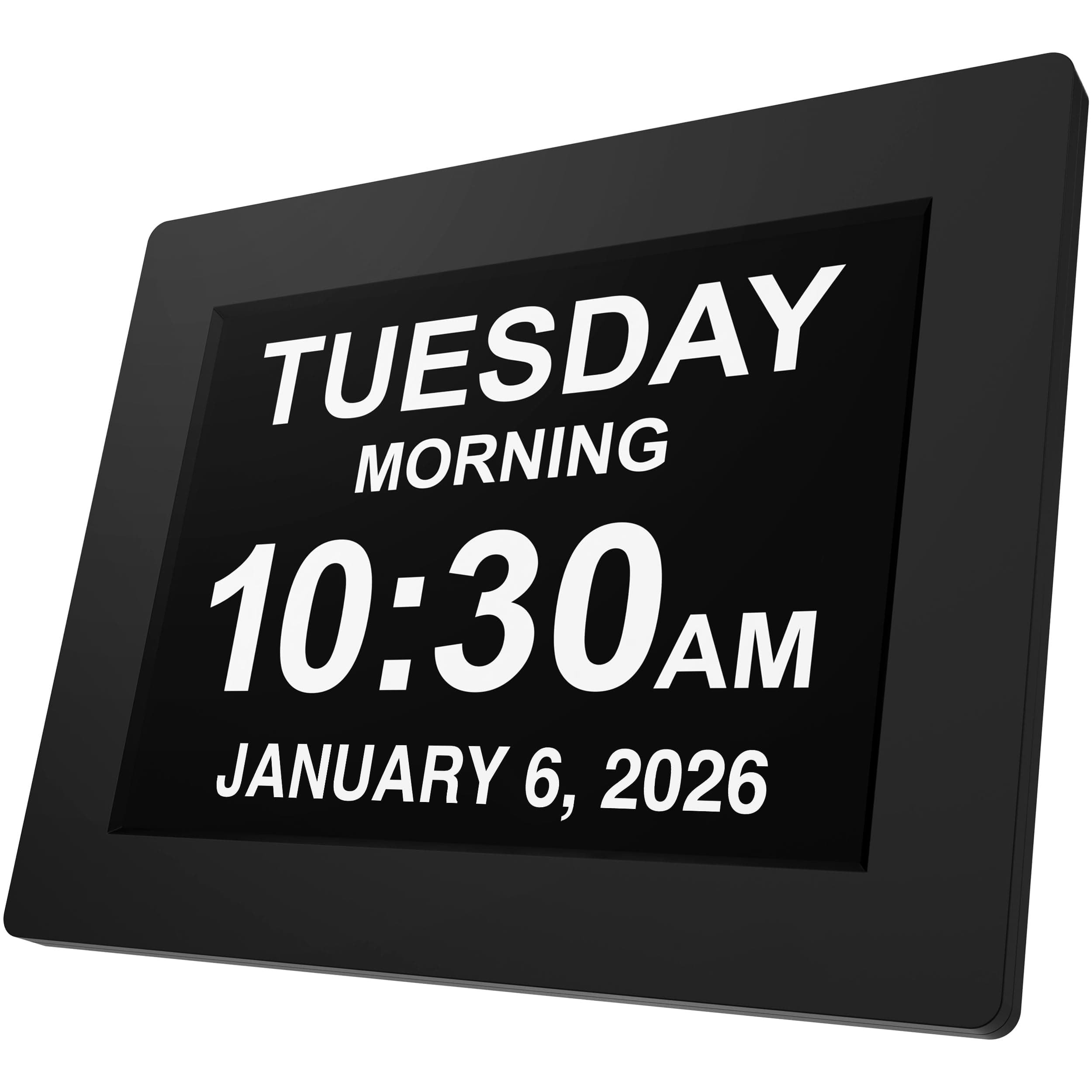 American Lifetime New 2025 Dementia Clock Large Digital Clock for Seniors, Alzheimer Clock Large Display with Custom Alarms, Clock with Day & Date for Elderly, Big Number Digital Calendar Black