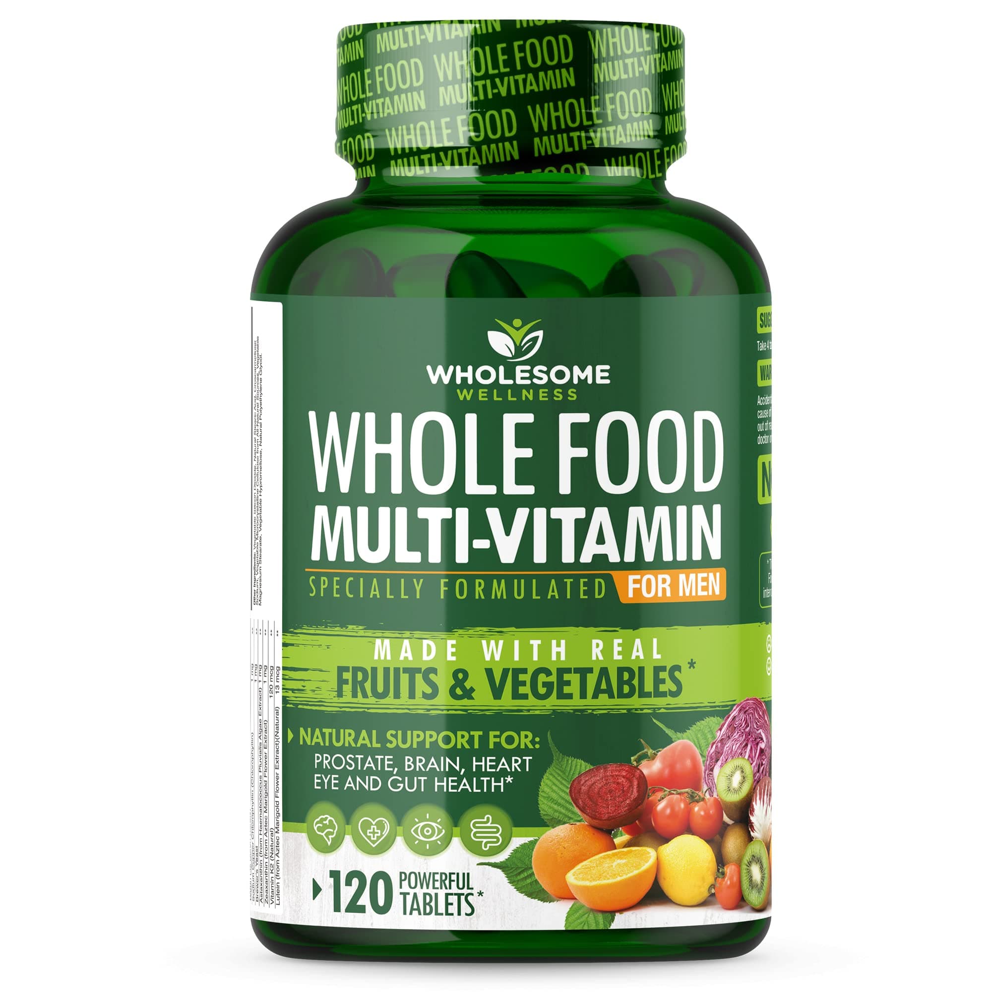 Wholesome Wellness Men's Food Multivitamin - 120 Tablets