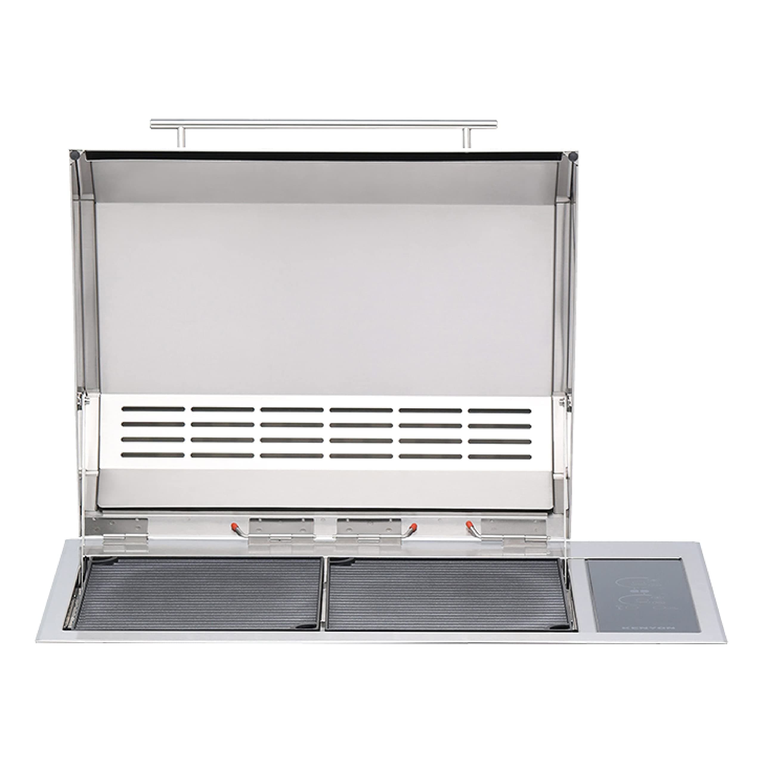 Kenyon Texan Built-In Electric Grill with Faceted Single Piece Lid and Standard Lite Touch Control, Stainless Steel Body, UL-Approved for Use Indoors and Outdoors, No-Flame Grill, 240 Volts