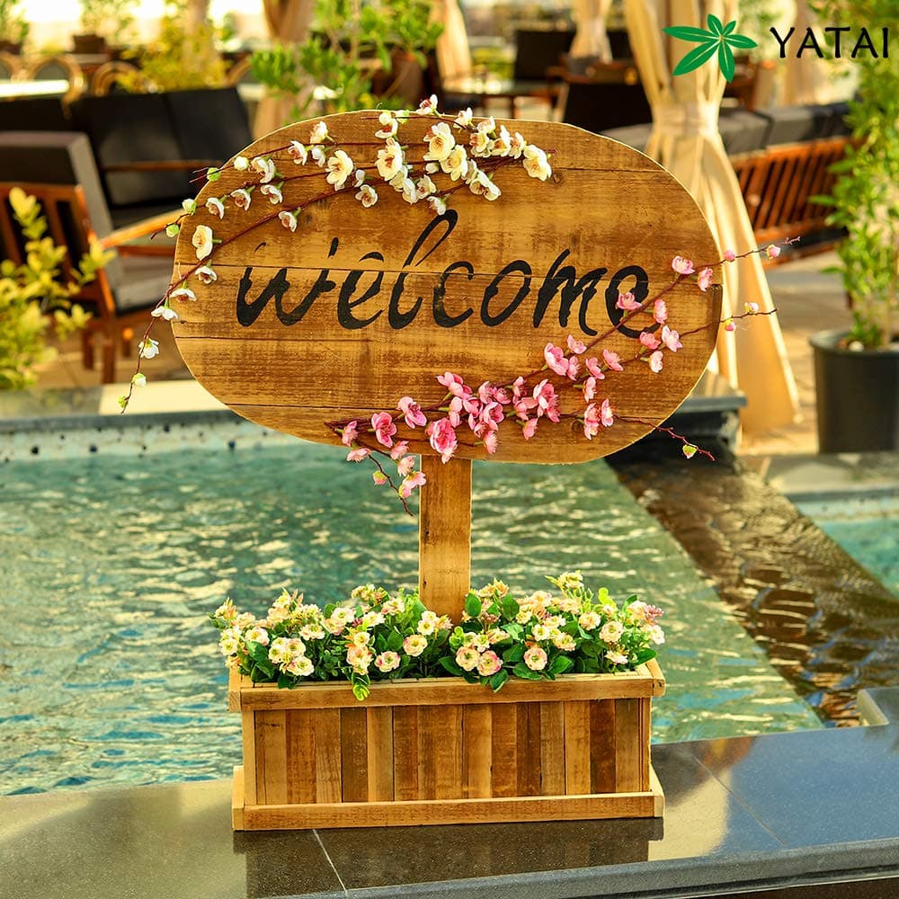 YATAI WELCOME Sign Wooden Board - House Warming - Rustic Welcome Sign - Wooden Home Signs - Housewarming Gift - Farmhouse Decor, Front Door Decorations, Wedding Welcome Sign., 76cm x 63cm x 38cm