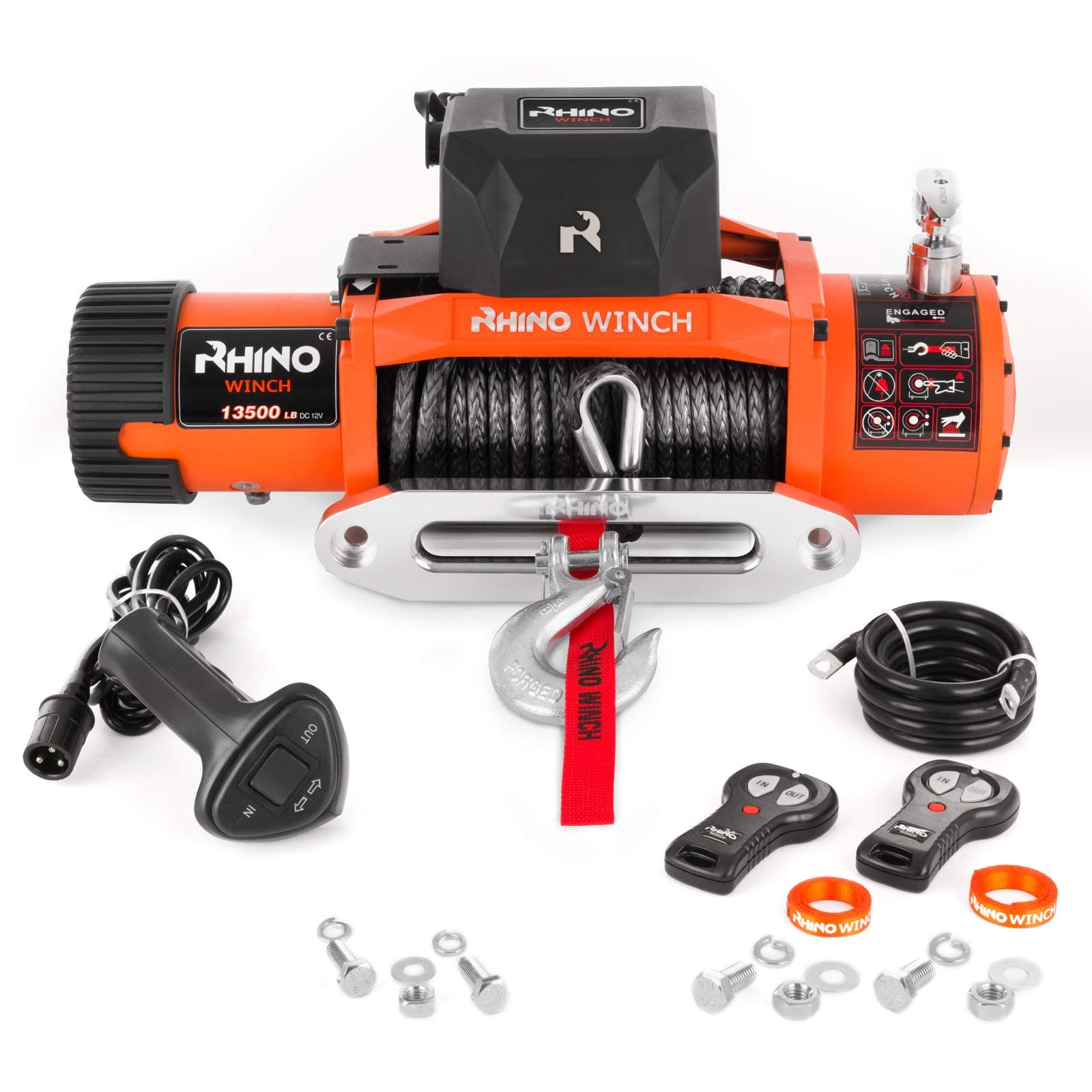 13,500lb Synthetic Rope 12V