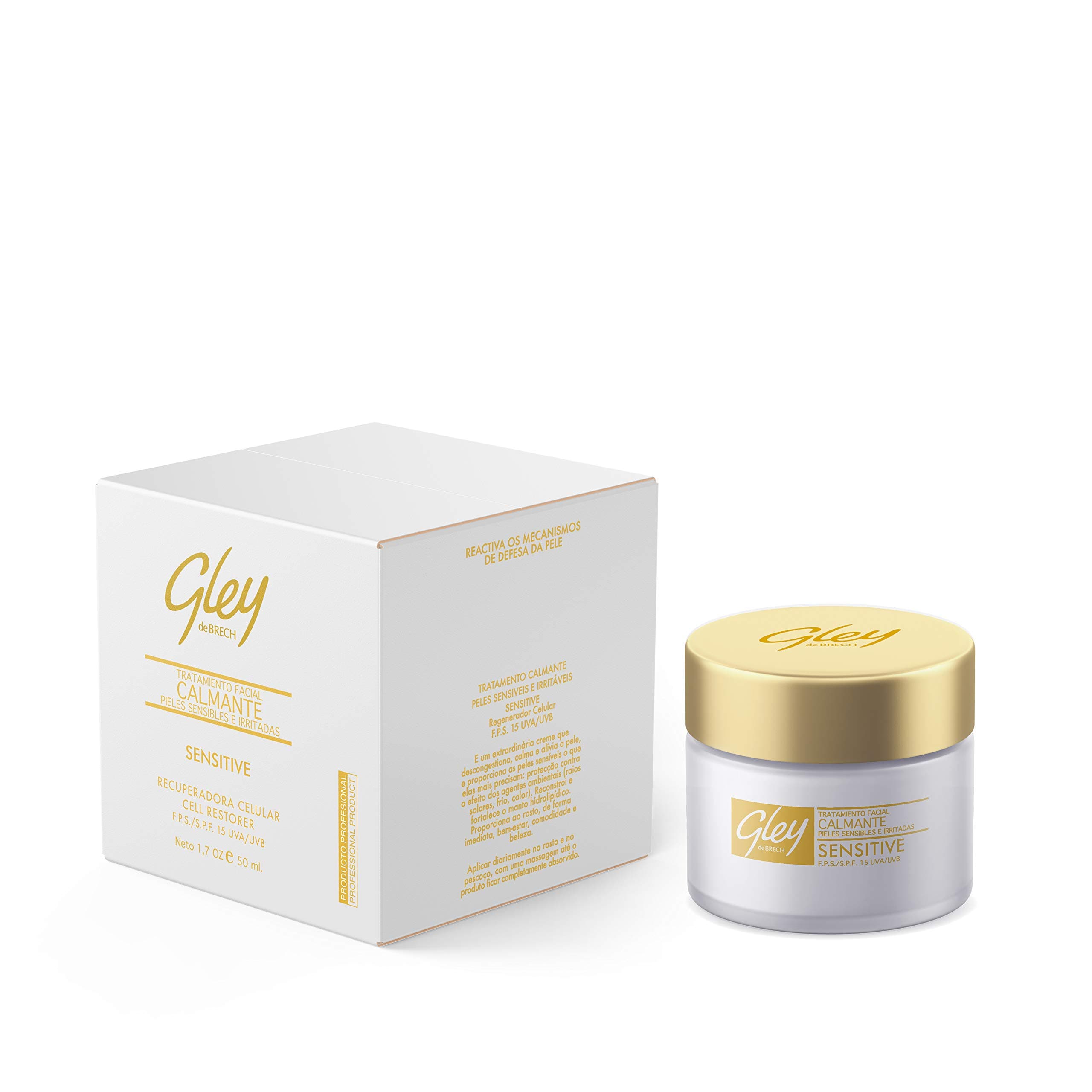 Gley De Brech Calmante Day Cream for Sensitive or Irritated skin with Boswellia extract & Collagen, 50 ml,white