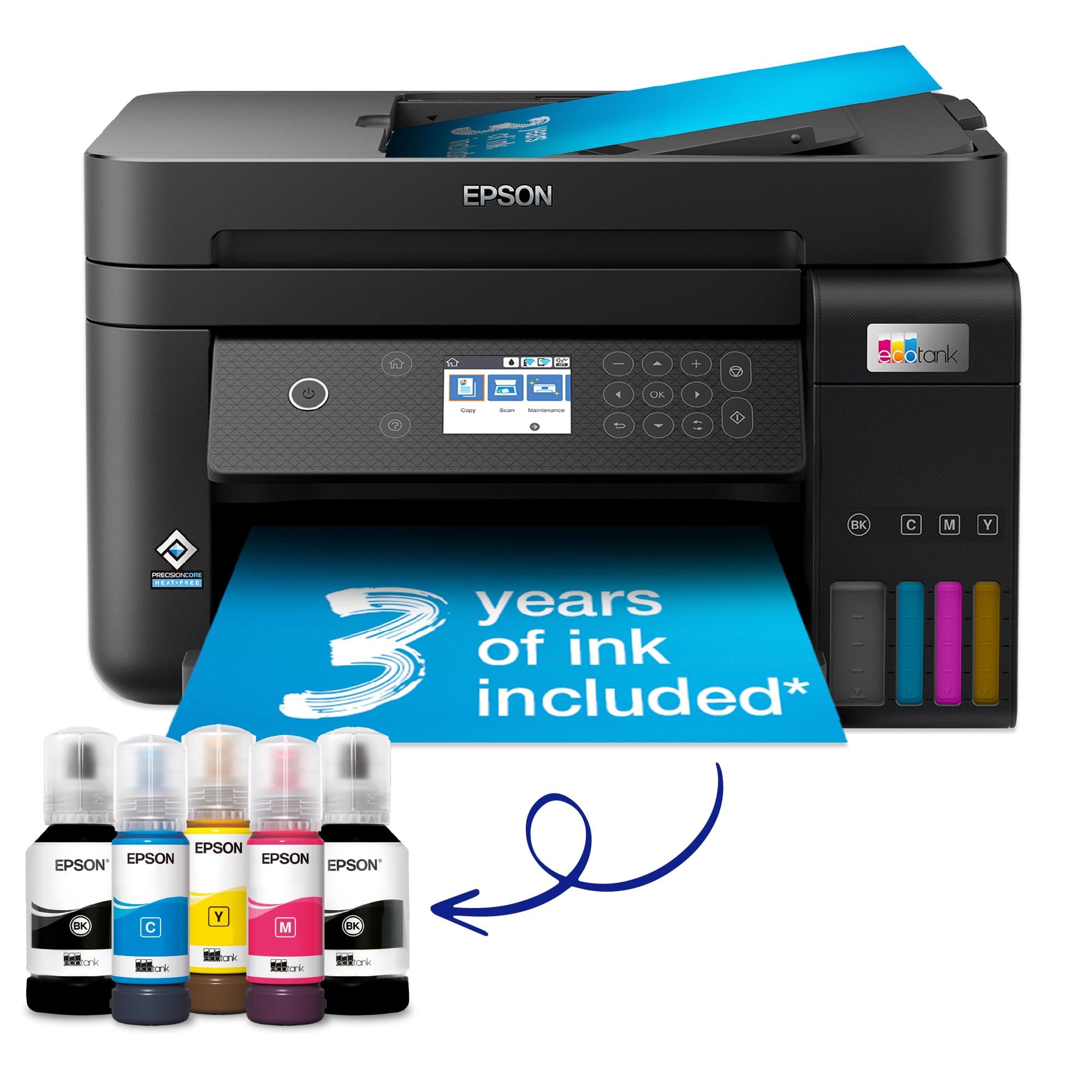 EcoTank ET-3850 A4 Multifunction Wi-Fi Ink Tank Printer, with Up to 3 Years of Ink Included