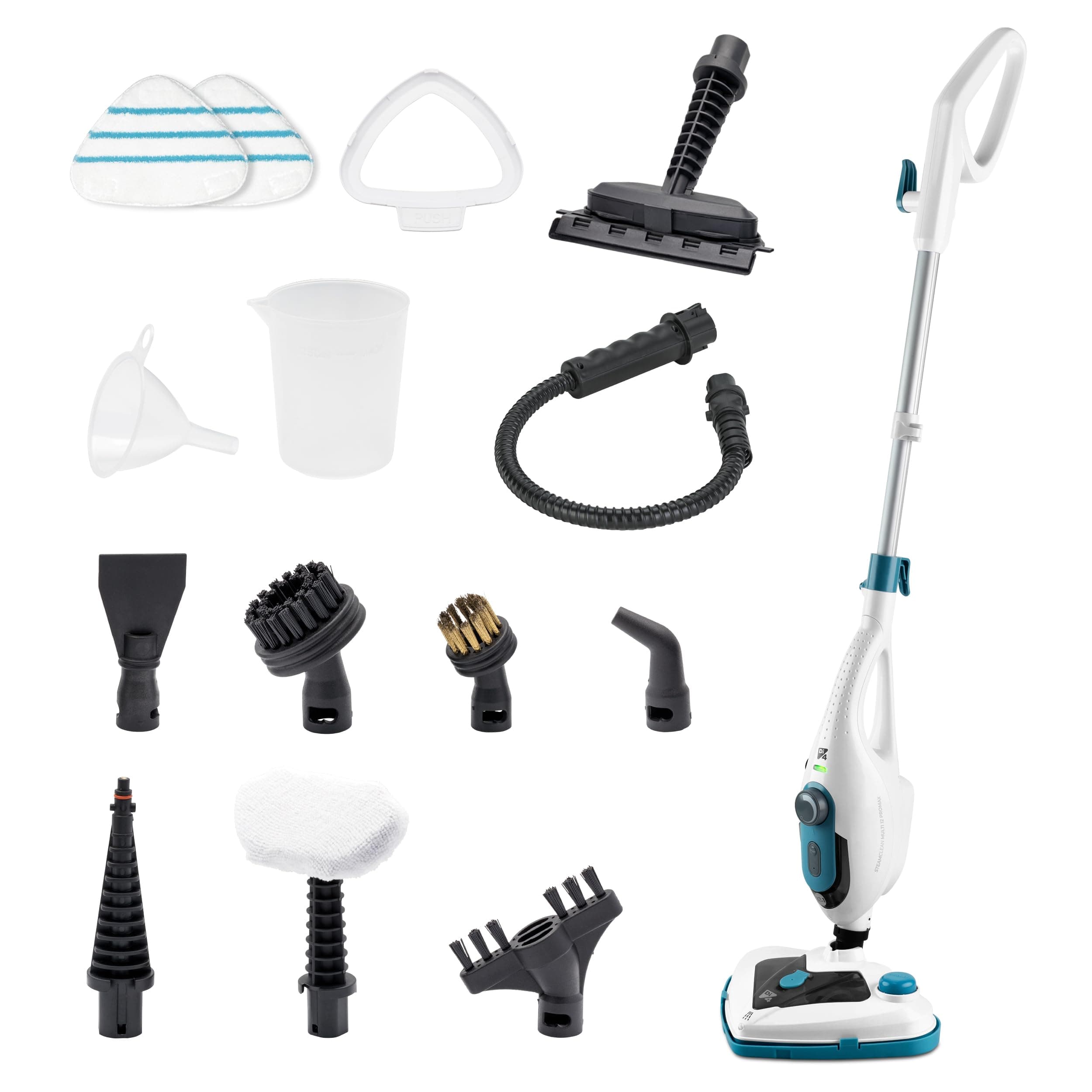 Di4 SteamClean Multi 12 ProMax, 12-in-1 Multifunction Steam Mops, 1500W, Removes 99.9% of Viruses and Bacteria, Steam Cleaner ECO Without Detergents, Glass Cleaner, Sofa Steam Cleaner