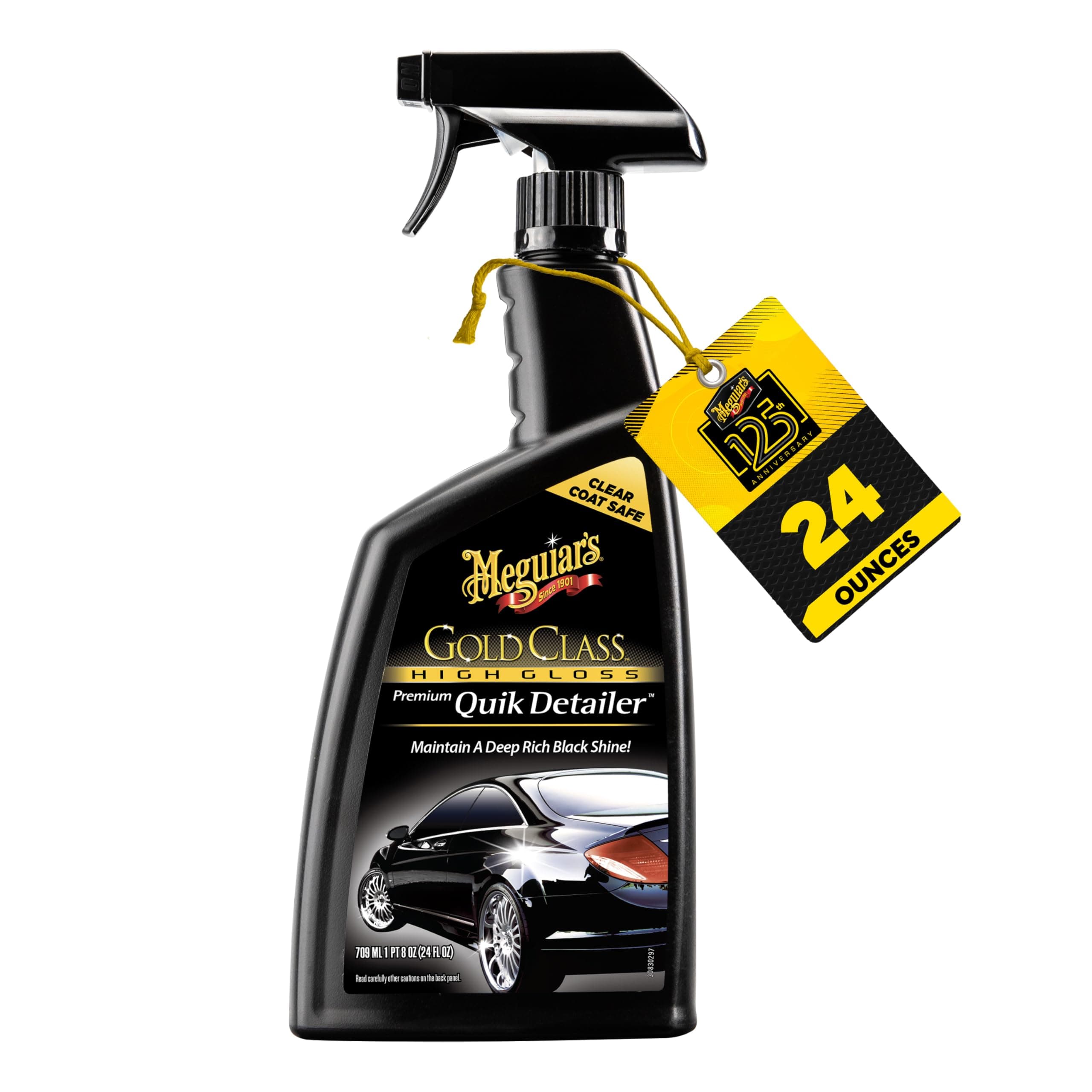 Gold Class High Gloss Premium Quik Detailer, High Lubricity Automotive Quick Detailer Spray that Preserves Wax and Leaves a Deep Dark Shine, 24 Oz Spray Bottle