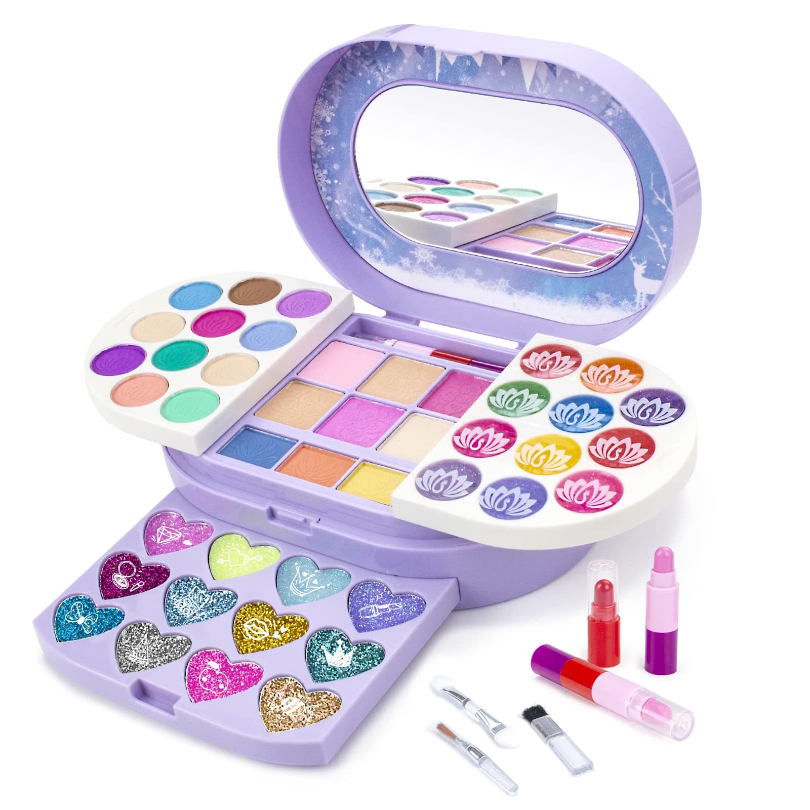 Tomons Kids Makeup Kit for Girl Real Washable Cosmetic Toy Beauty Set , Birthday Toys Gift for 3 4 5 6 7 8 9 10 year Girls