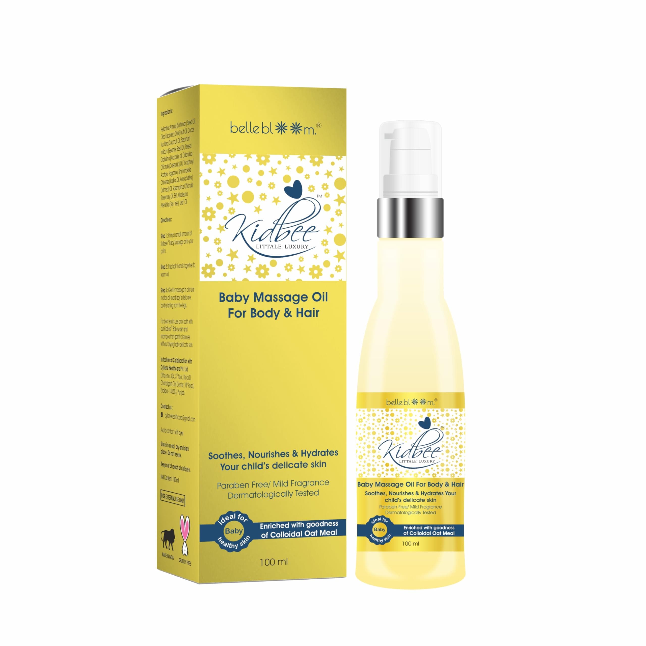 Kidbee Baby Massage Oil for Body and Hair (100ml)