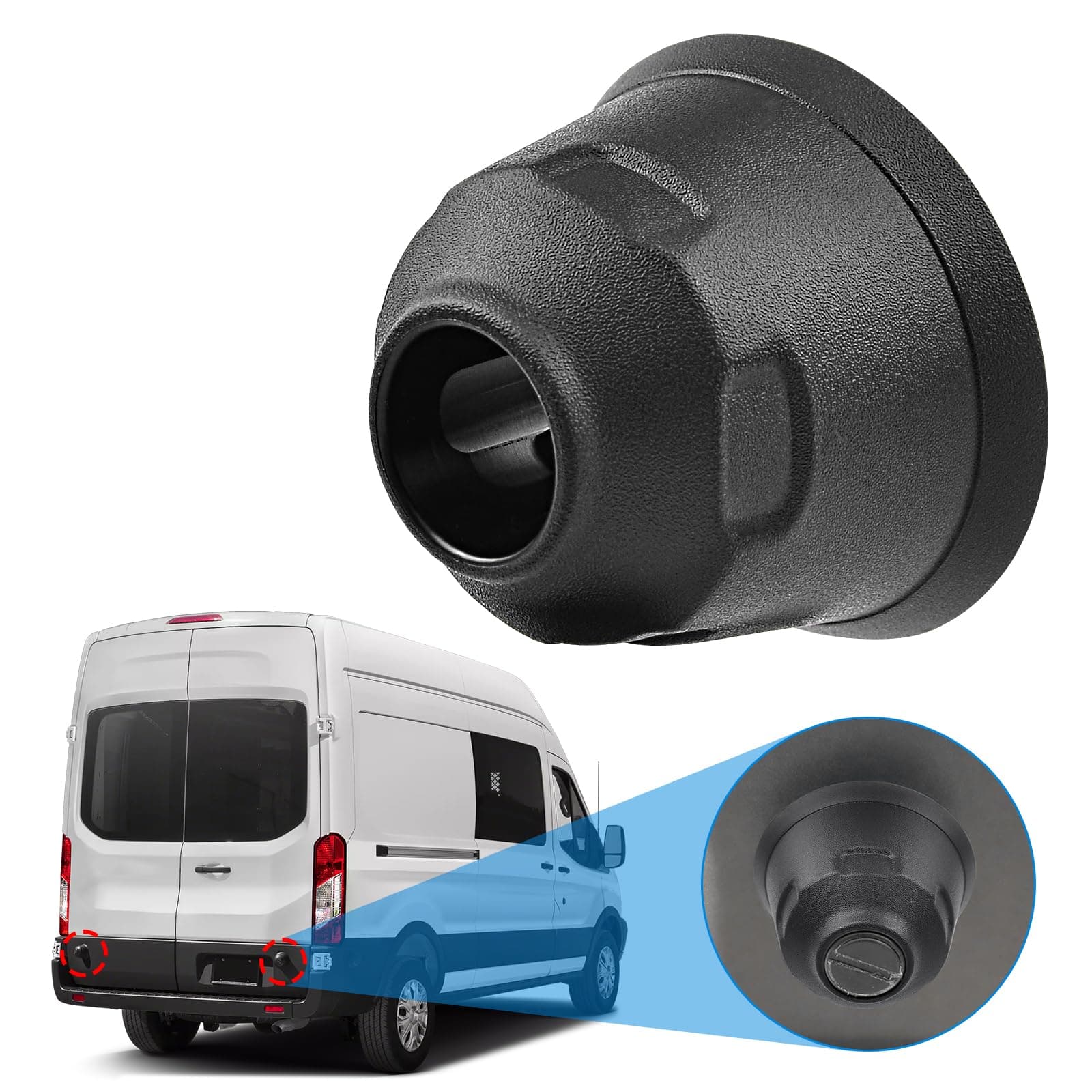 TOP-MAX Rear Cargo Door Bumper Magnet Cover for 2015-2019 Ford Transit, Transit Accessroies Replace for BK3Z-16758-C