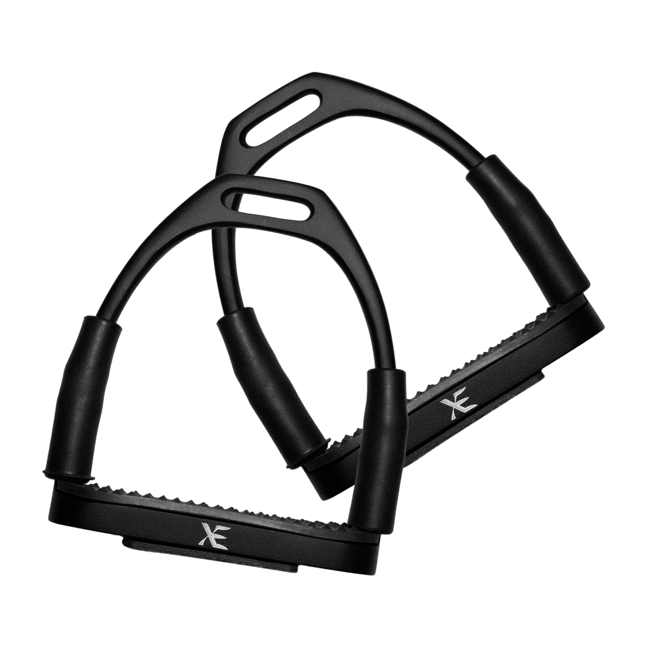 Stainless-steel Horse Riding Stirrups – Flexible Stirrups for Horse Riders, Ideal Bendy Safety Nonslip Black Tread Stirrups for Equestrian