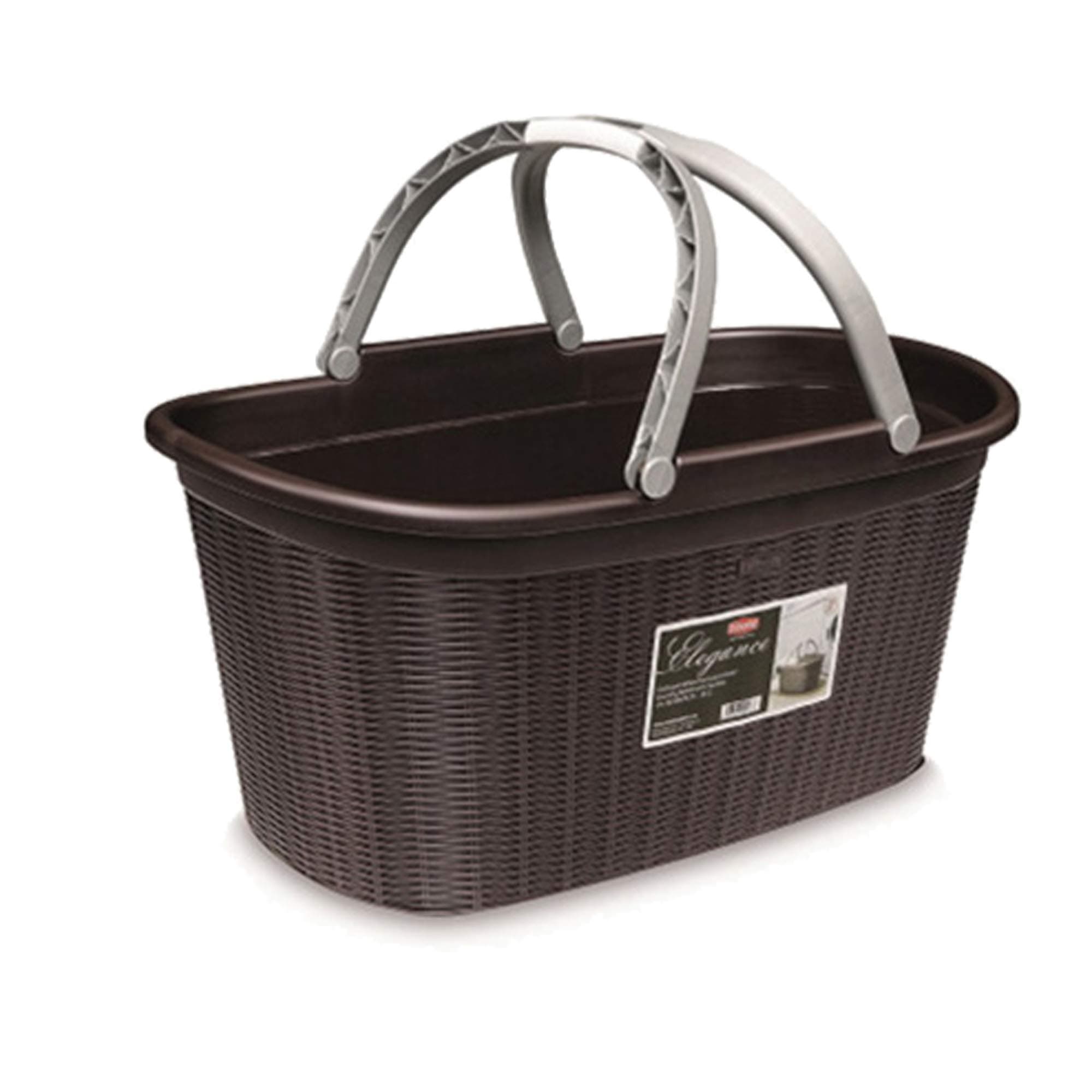 Stefanplast Plastic Elegance Basket, Mocha, 38 x 58 x 28 cm