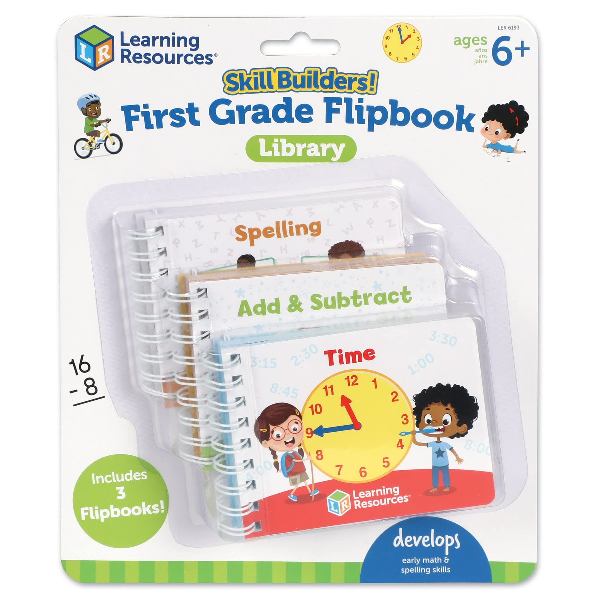 Learning Resources Skill Builders! First Grade Flipbook, Library First Grade, Learning Activities, Educational Toys for First Graders, Toddler Activity Book, 3 Pieces, Ages 6+ Toy