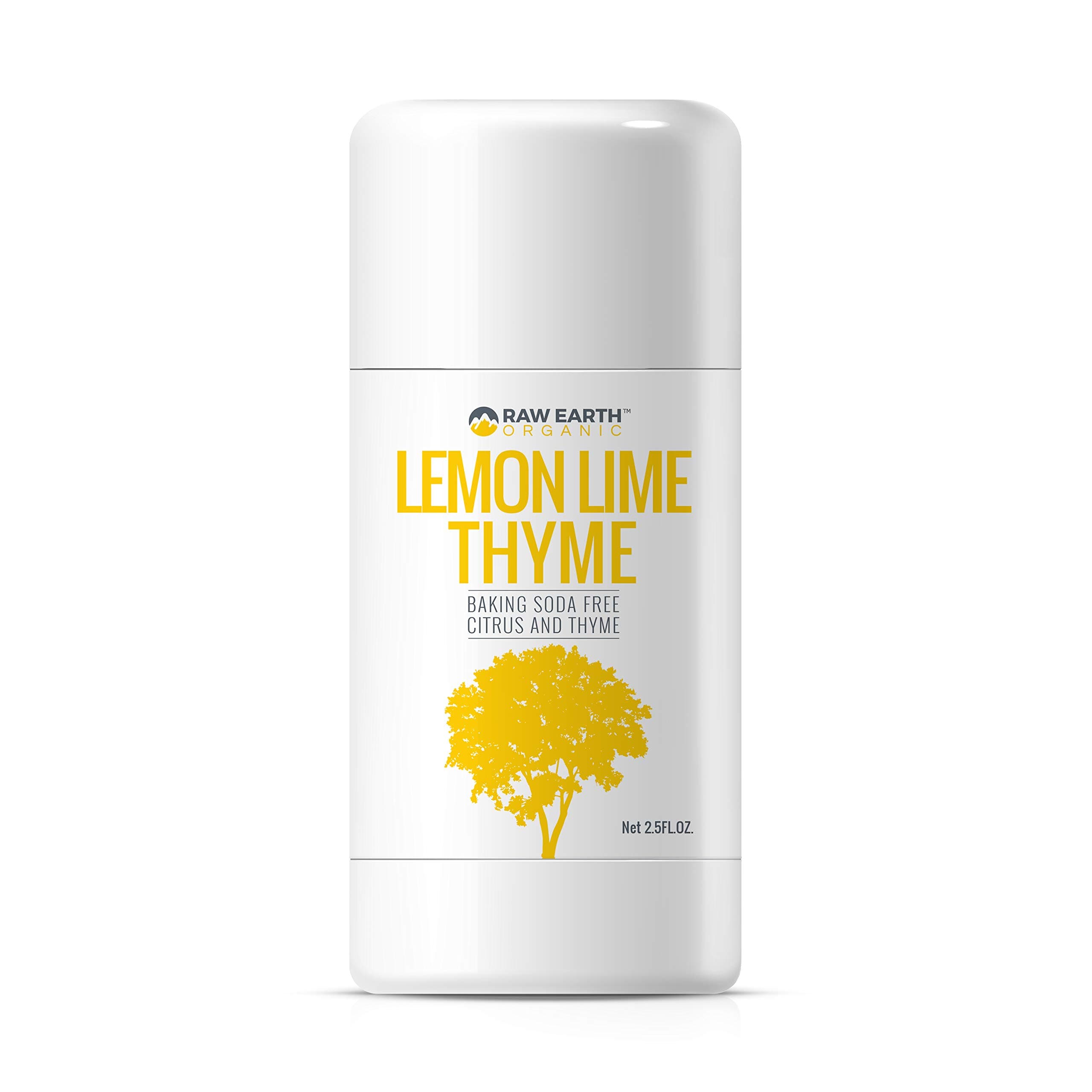 Raw Earth Organic All Natural Vegan Magnesium Deodorant - Baking Soda & Aluminum Free - Lemon / Lime / Thyme (2.5oz)