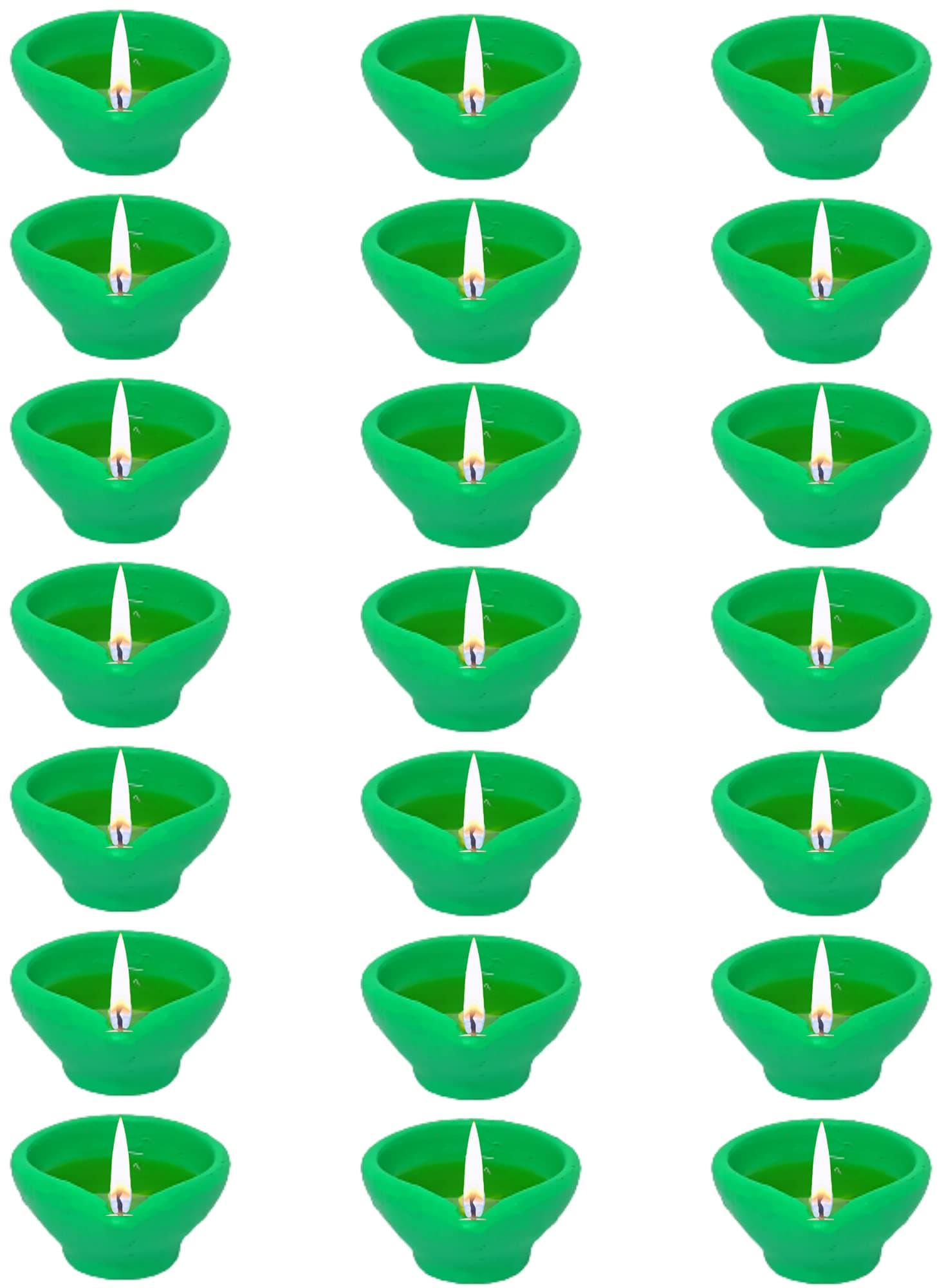 Indian Karigar 20 Colour Diya For Diwali Diyas Clay Diya For Puja Diwali Decoration Items For Home Decor Navratri Diwali Decor Gift Decorative Terracotta Diya Lamp Deepam Deepak Diwali Lights 20 (GREEN)