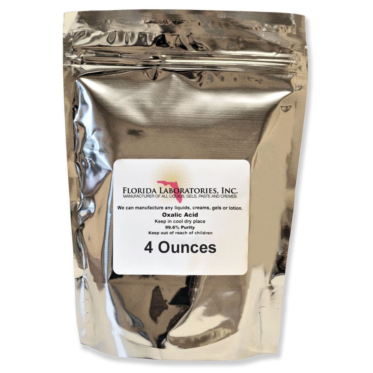 OXALIC Acid 99.6% 4 oz (Ounces) Deck, Crystals, Metal Cleaning- Rust Removal, Wood Stain Remover and More!