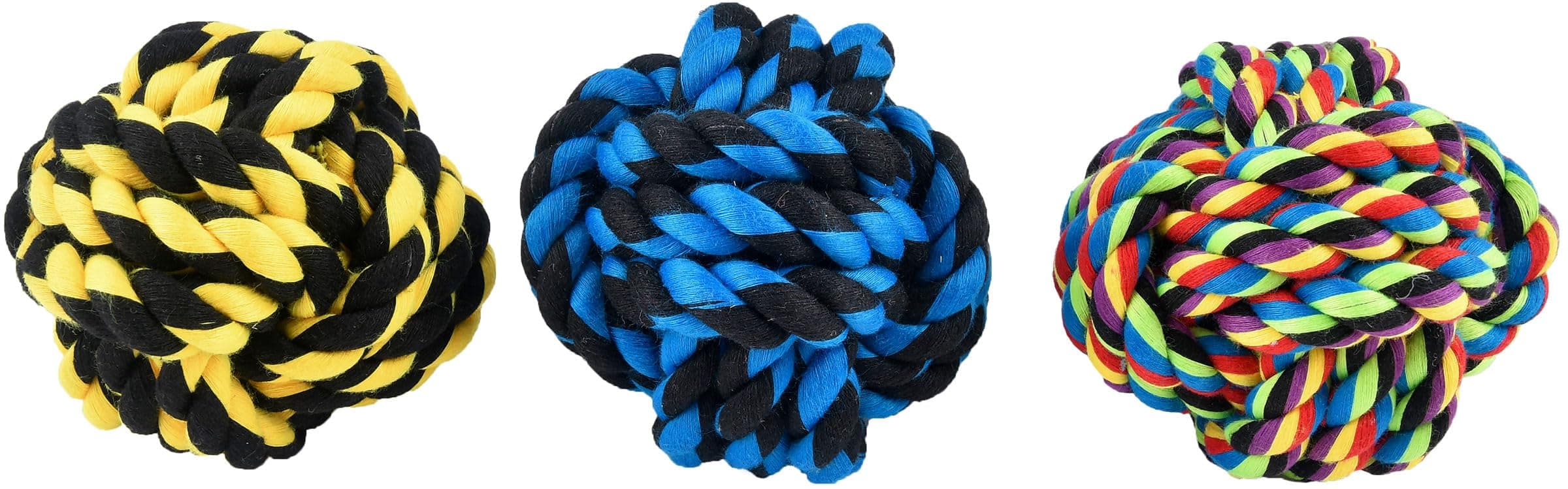 Multipet Nuts for Knots Ball Medium Dog Toy, Assorted 4 inches