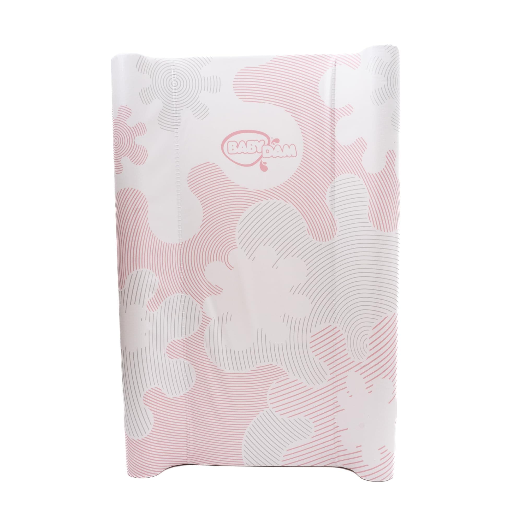 BabyDam Luxury SuperMax Anti-Roll, Wedge Baby Changing Mat - Easy to Clean - 70 x 45cm - Pink/White
