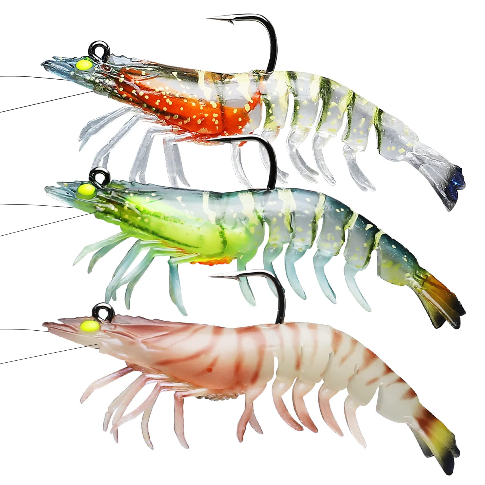 Easy Catch Pre-Rigged Soft Fishing Lures, Super Durable TPE Swimbaits for More Bite, Well-Made Premium Fishing Gifts for Bass Crappie Trout Walleye, Saltwater Freshwater Baits Keep Separately