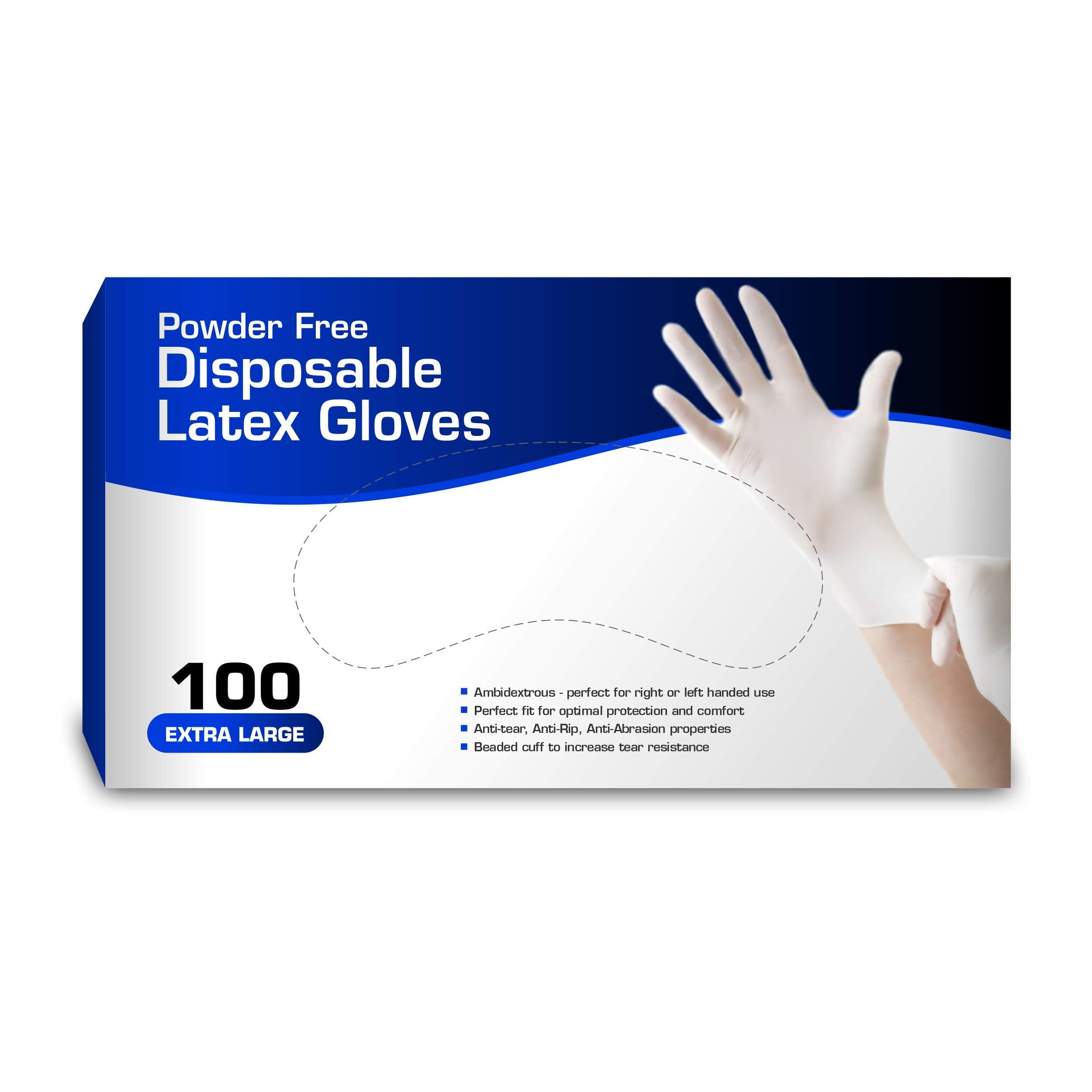 New Disposable Latex Gloves , Powder Free Comfortable 100 Gloves Per Box
