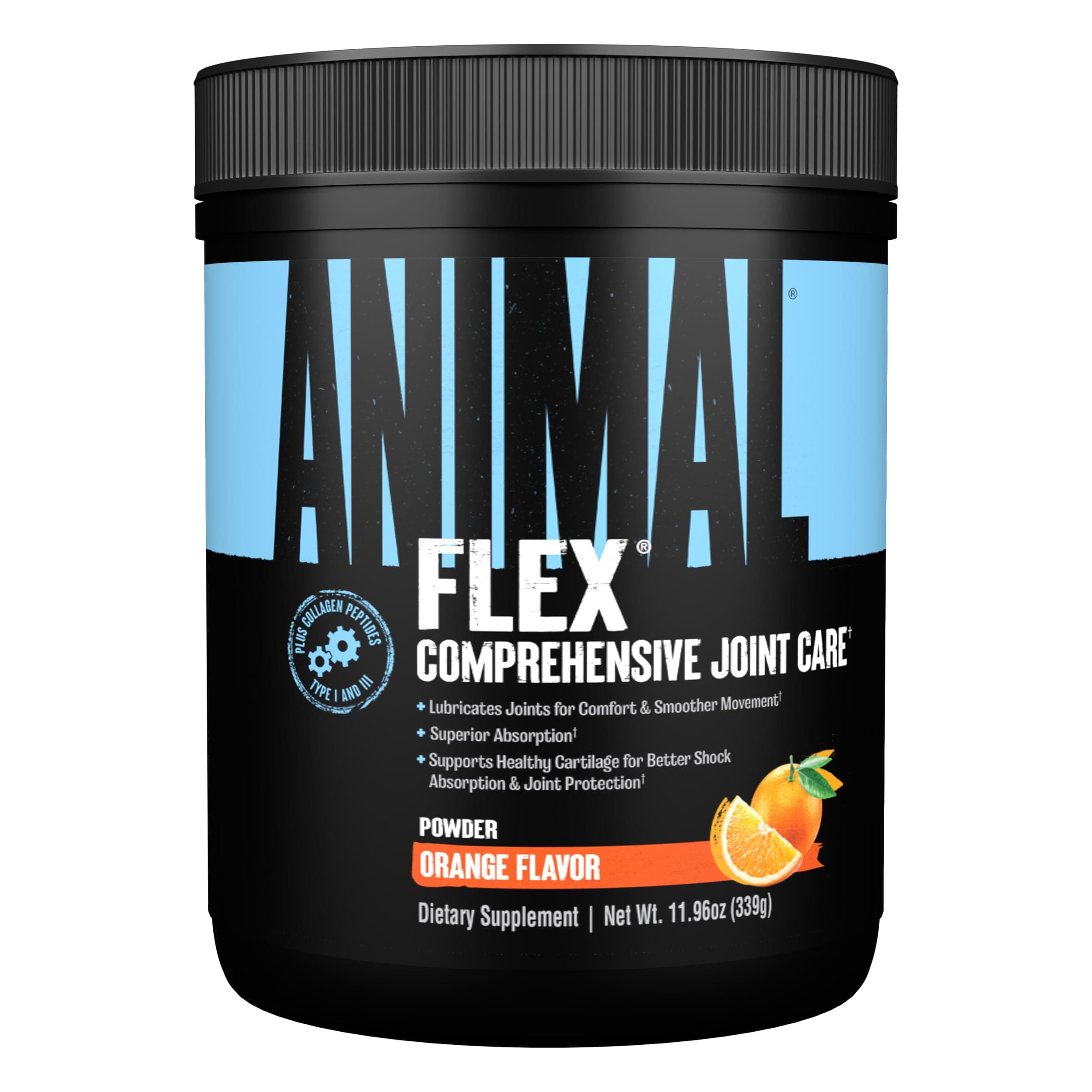 ANIMAL Flex Comprehensive Joint Care - 4 Unique complexes for Joints, Bones, and Cartilage - with Vitamins A and E, glucosamine, Flaxseed Oil, and hyaluronic Acid - Orange, 369g