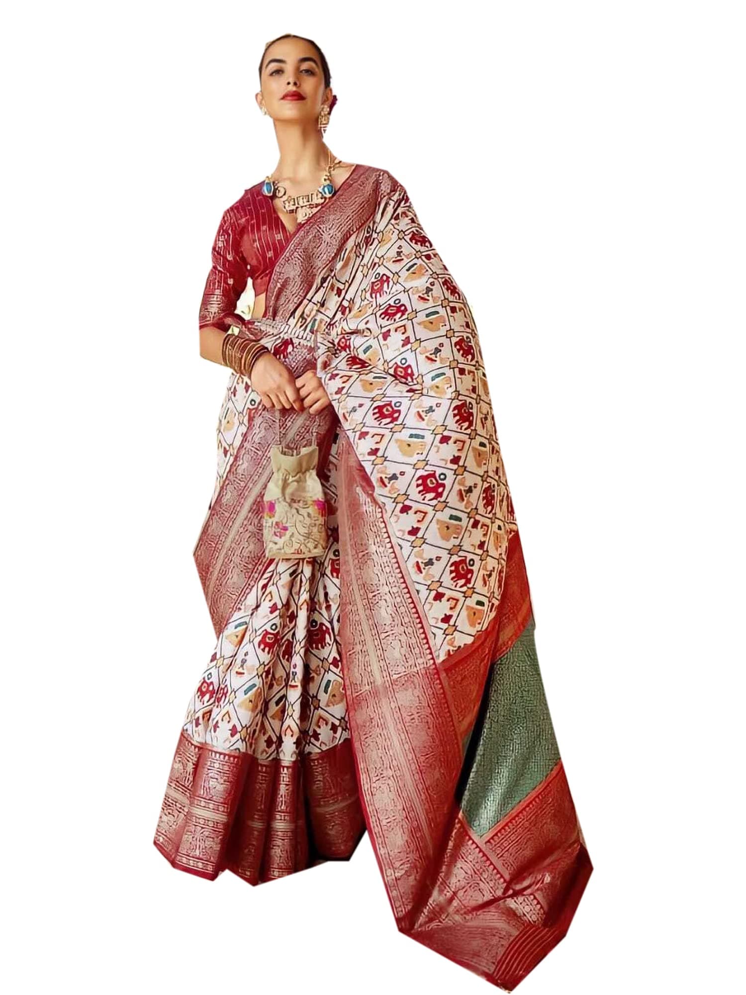 Royal Indian wedding Exclusive Pure Silk Designer Patola Bride Special Saree Woman Muslim Bridal Patoal sari 2501