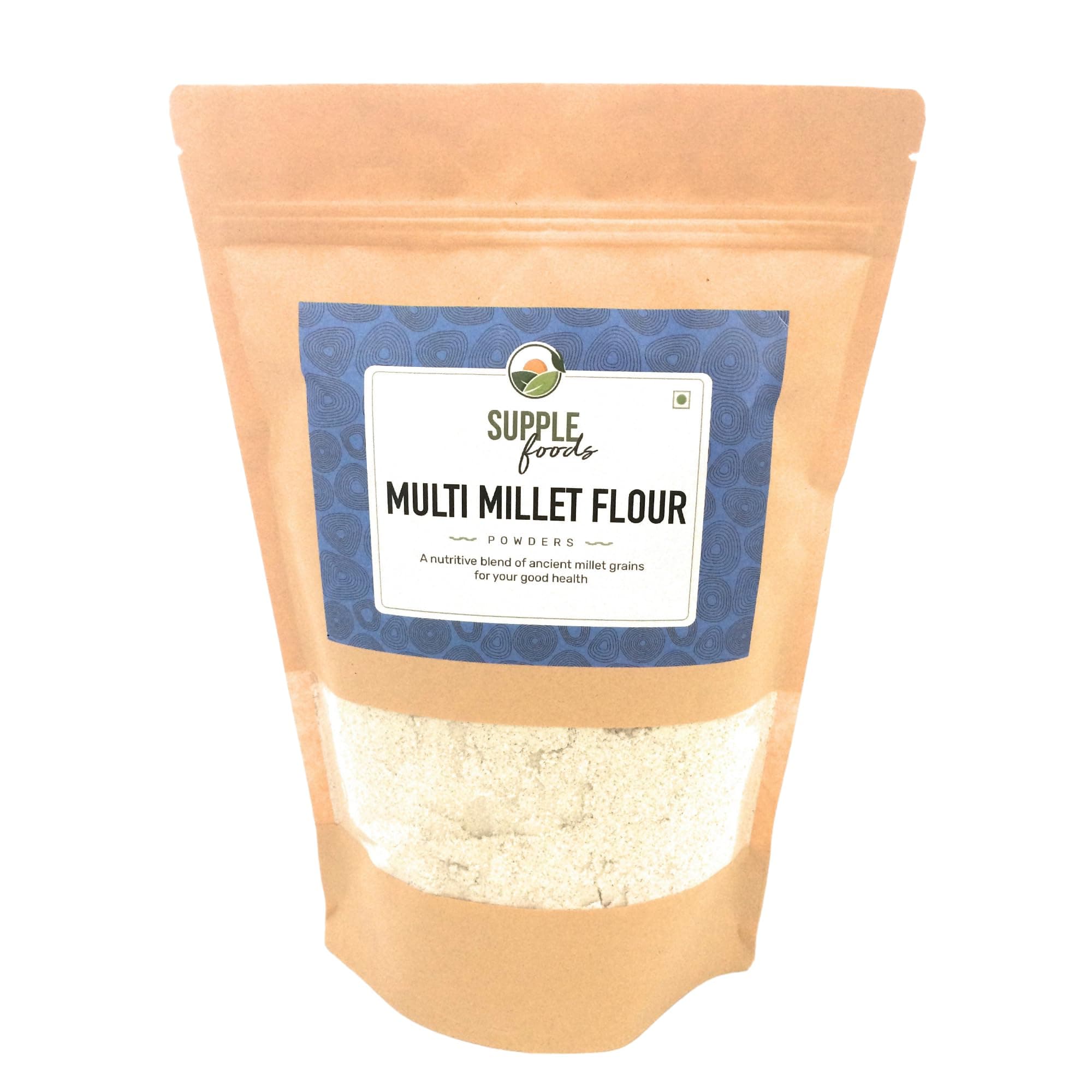 SUPPLE foods Multi Millet Flour - Dry Roasted 7 Grain Atta - Wheat Free, Preservative Free, Native Grains Multigrain Atta- Pack Of 1,900 Gram