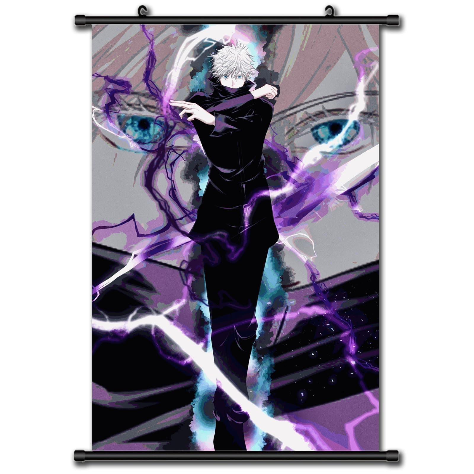 Anime Poster for Satoru Gojo - Fabric Prints Premium Artistic Japanese Anime Theme Hanging Wall Scroll Art Decor (16''x24'')
