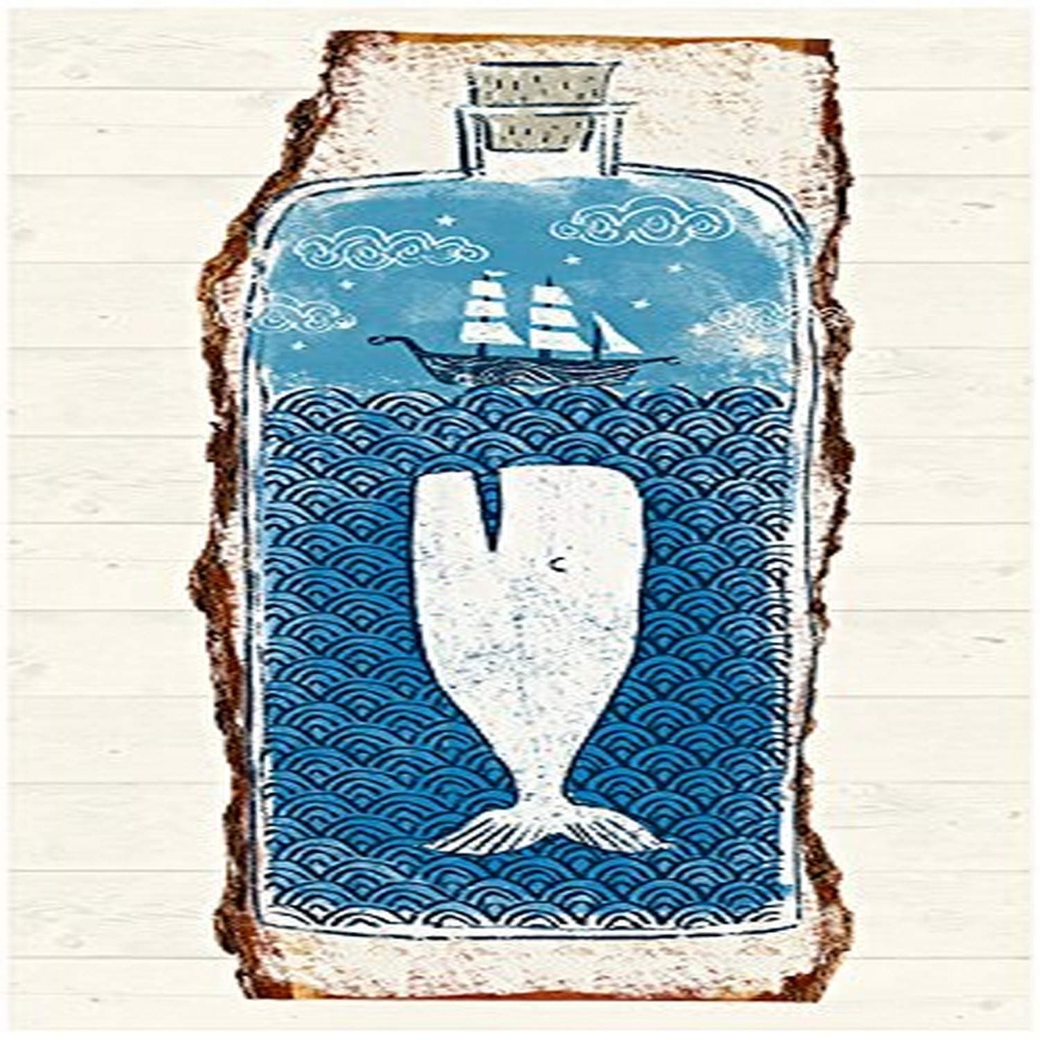 BR &Nameinternal - Whale in A Bottle 12x24 Canvas Wall Art, by Ciara Ni Dhuinn