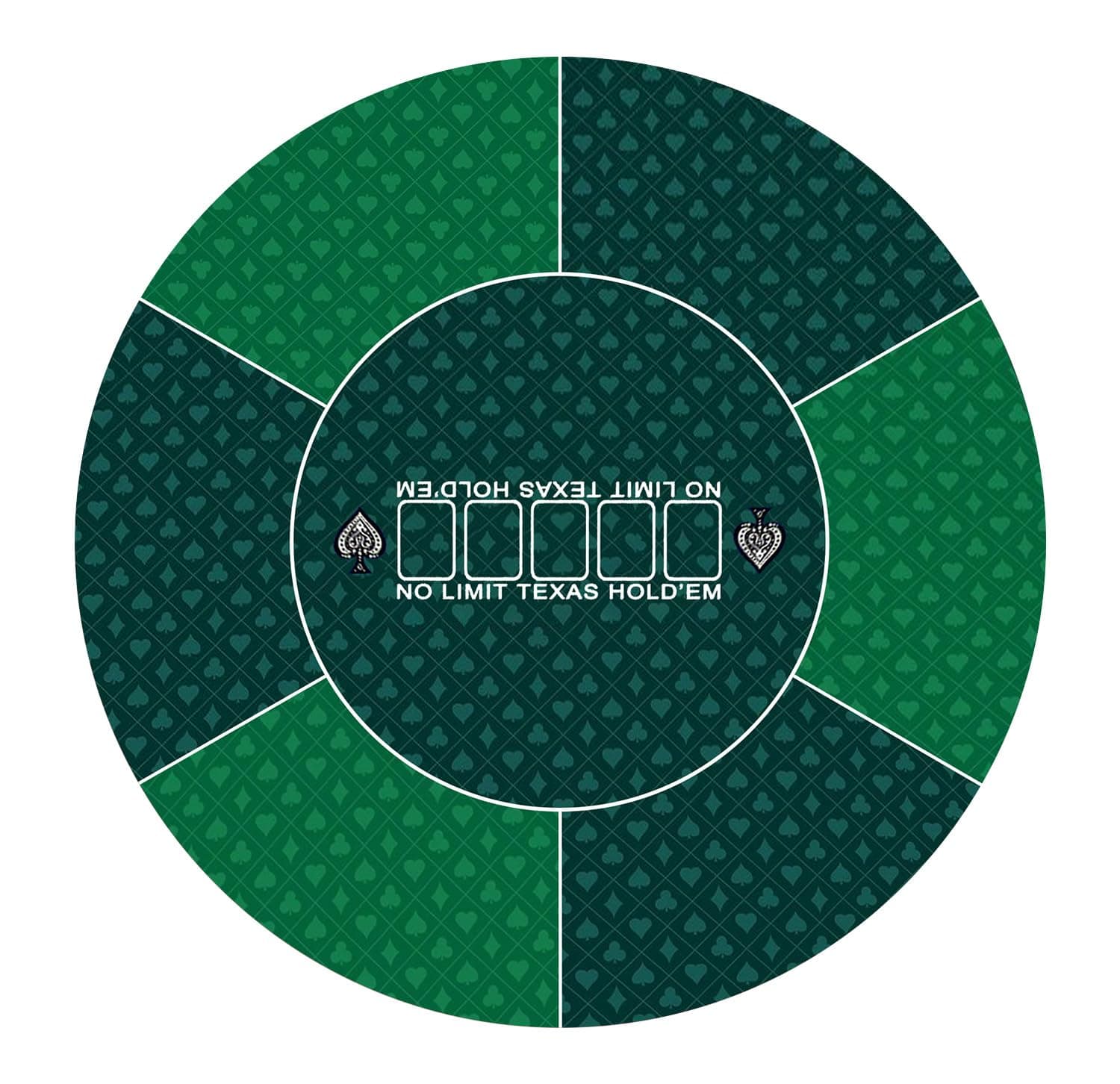 LaiEr Round Poker Mat, 24/31/39/47/55/63 inch 6-10 Person Texas Poker Rubber Mat, Foldable Tabletop, Portable Poker Tabletop, Suitable for Poker Games, Blackjack, Casino Layout.