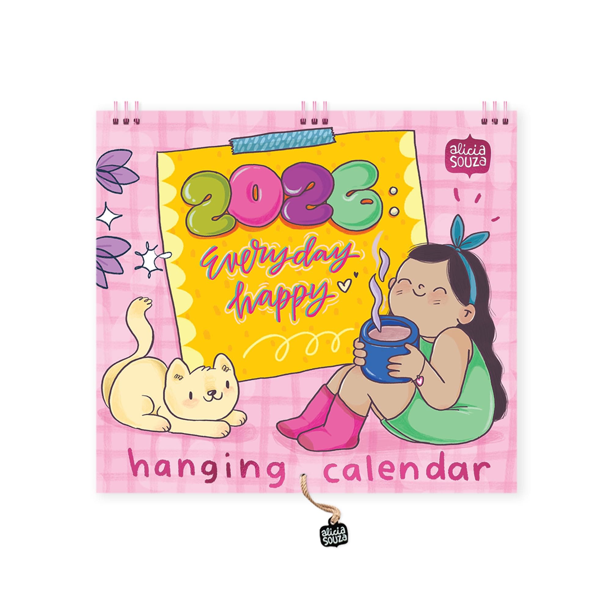 Alicia Souza 2026 Everyday Happiness Wall Calendar | Illustrated Monthly Planner for Home & Office | A3 Size Wall Art | Premium Thick Paper, Wiro Bound | Perfect New Year Gift