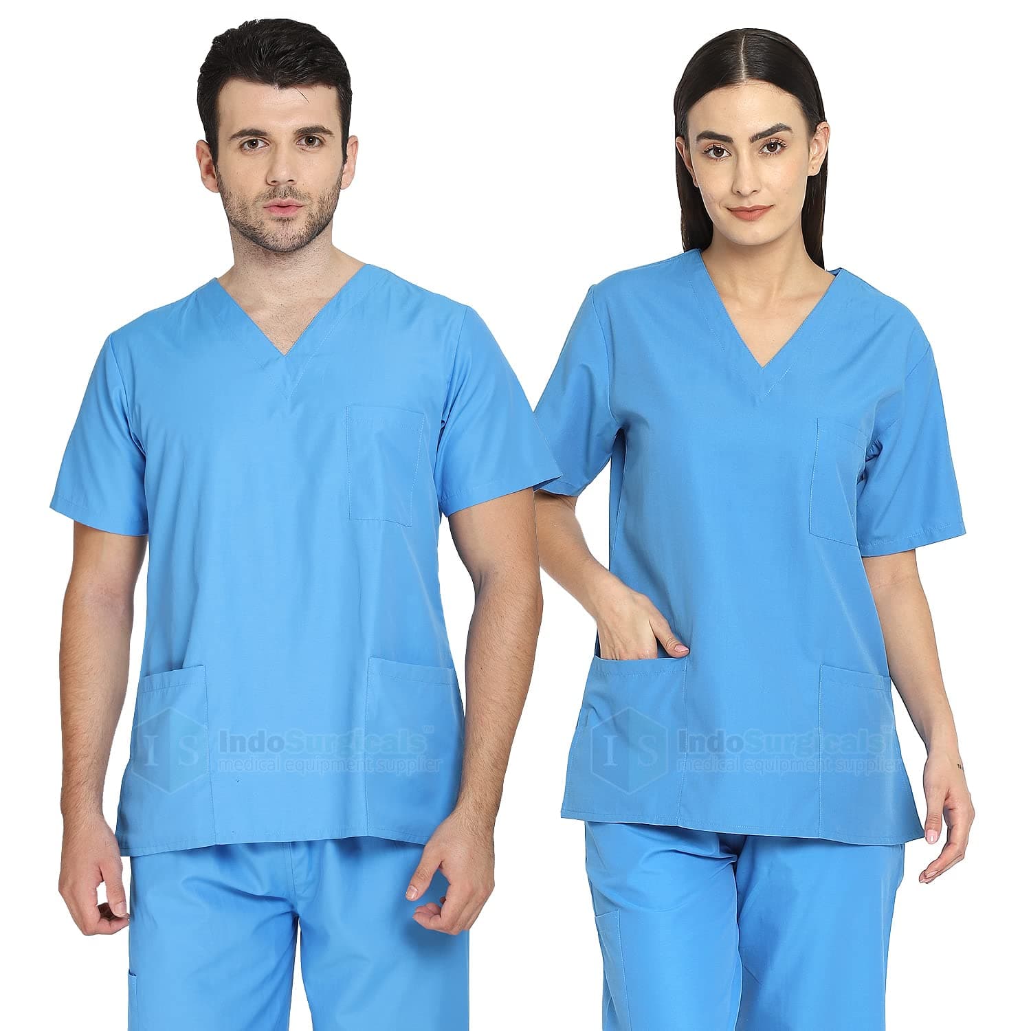Unisex Scrub Suit OT Dress for Doctors, Surgeons and Health Care Professionals (L, Blue)