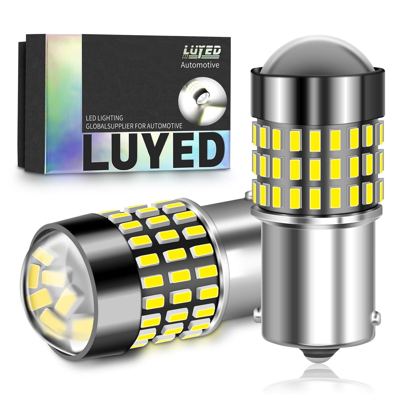 LUYED 1156 LED Bulb 1800Lumens Super Bright 3014 78-EX Chipsets 1156 1141 1003 7506 LED Bulbs Used for Back Up Reverse Lights,Brake Lights,Tail Lights,Rv lights,Xenon White,Pack of 2