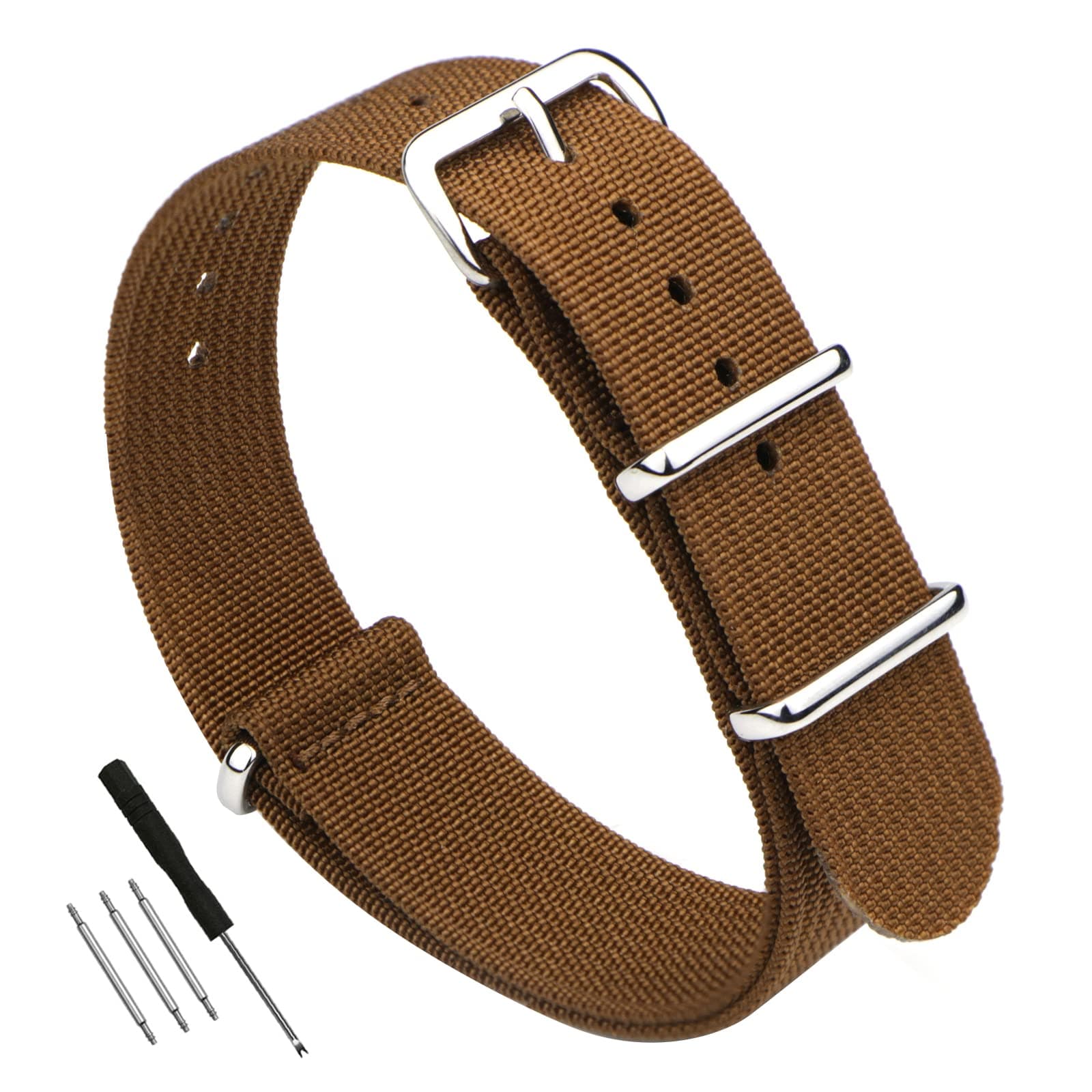 Premium Military Ballistic Ribbed Nylon Watch Straps 18mm 19mm 20mm 22mm Replacement Watch Band for Men